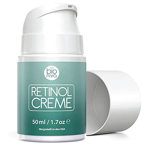 Bioniva Retinol Moisturizer Cream - 2.5% Retinol with Vitamin C, Bakuchiol & Hyaluronic Acid - Anti Aging Face Cream for Wrinkles & Fine Lines - Fragrance Free 1.7oz - Perfect for Nighttime Skincare Routine & Daily Hydration