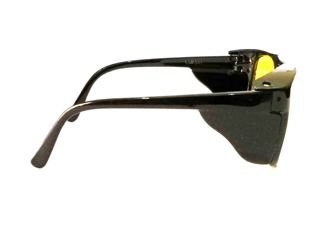 Yellow Lens Night Vision Glasses with Side Shield for Dust Protection - Model D1102YL | Enhanced Visibility & Eye Protection for Night Driving, Cycling & Outdoor Activities