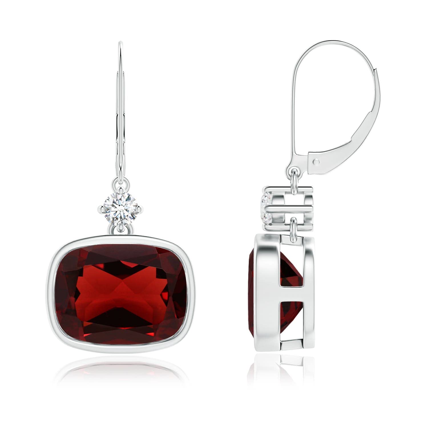 ANGARA Natural Garnet Drop Earrings for Women - 14K Solid Gold/Platinum January Birthstone Jewelry | Elegant Dangling Earrings for Birthday, Wedding & Anniversary Gifts | Perfect for Evening Parties, Date Nights & Special Occasions