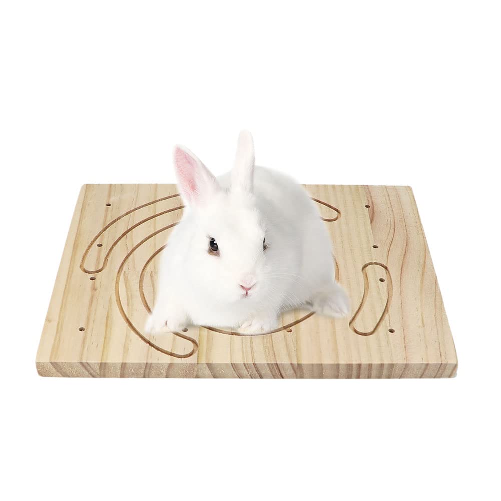 Litewoo Natural Wood Small Animal Chew Toy - Rabbit Scratch Board, Foot Pad Mat for Teeth Grinding & Claw Trimming - Cage Accessories for Hamster, Chinchilla, Guinea Pig, Ferret, Gerbil, Bunny, Rat - Perfect for Playtime & Dental Care