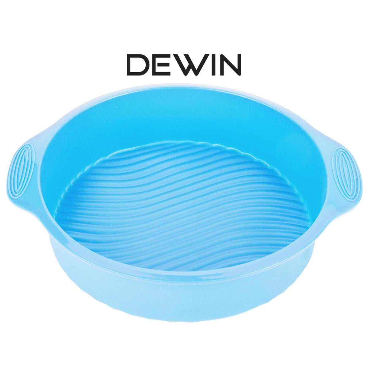 DEWIN 9 Inch Silicone Round Cake Pans Set - Nonstick, Food Grade Baking Molds for Cakes, Bread, Pies & Lasagna - Perfect for Home Baking, Parties & Holiday Cooking