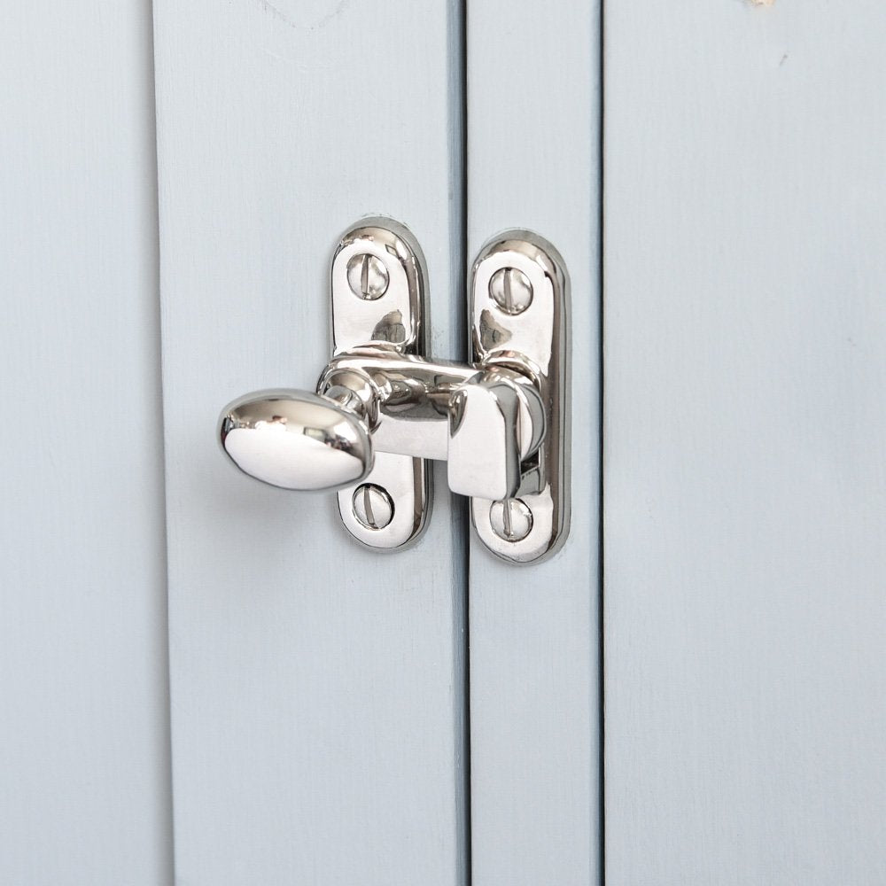 Polished Nickel Oval Cupboard Catch - Elegant Cabinet Latch for Kitchen, Bathroom & Furniture - Secure & Stylish Hardware for Drawers and Doors