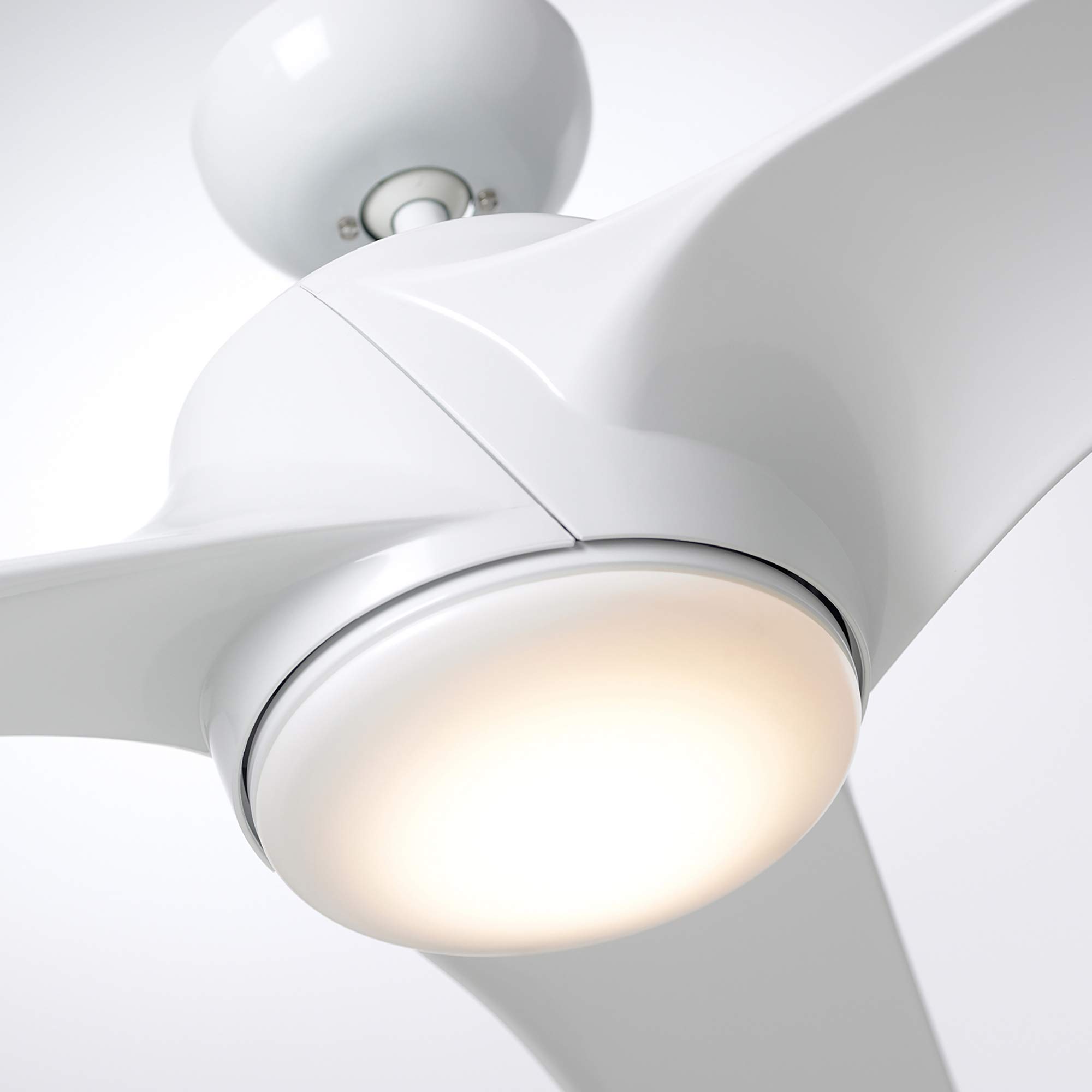 Luminance Kathy Ireland HOME Luray 60-Inch Eco-Friendly Large Ceiling Fan with Dimmable LED Light | Premium DC Motor & Wall Control | Contemporary 3-Blade Design | Indoor/Outdoor Damp Rated (White) – Perfect for Living Rooms, Bedrooms, and Covered Patios