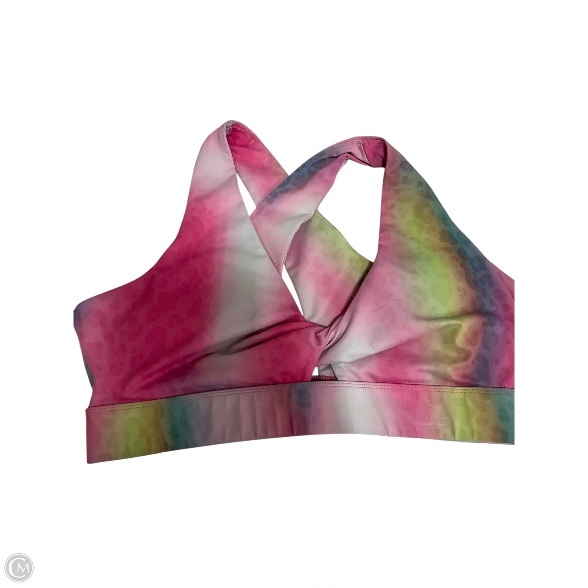 Fabletics Rainbow Print Athletic Bra Size 1X - High Support Workout Sports Bra for Running, Yoga & Gym