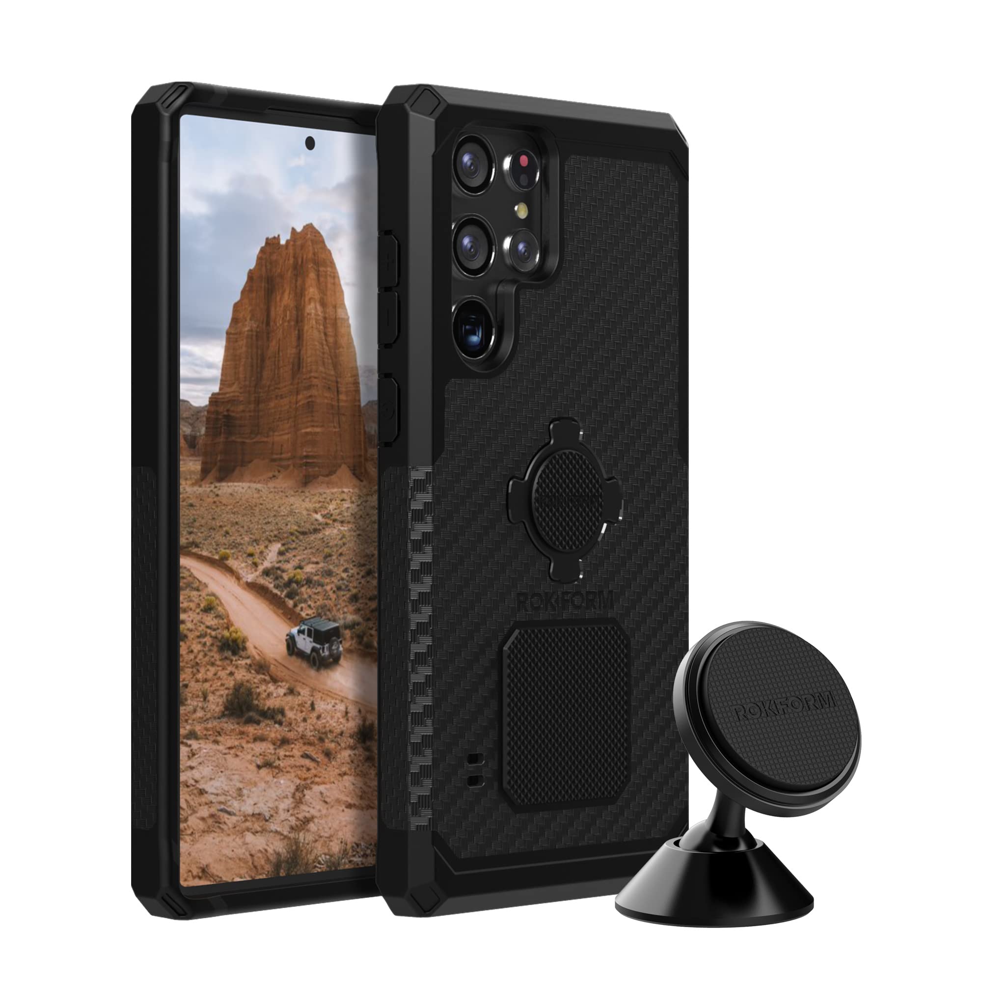 Rokform Galaxy S22 Ultra 5G Rugged Case with Swivel Dash Mount - Durable Protection for Car, Truck, or Van - Perfect for Commuting, Road Trips, and Outdoor Adventures