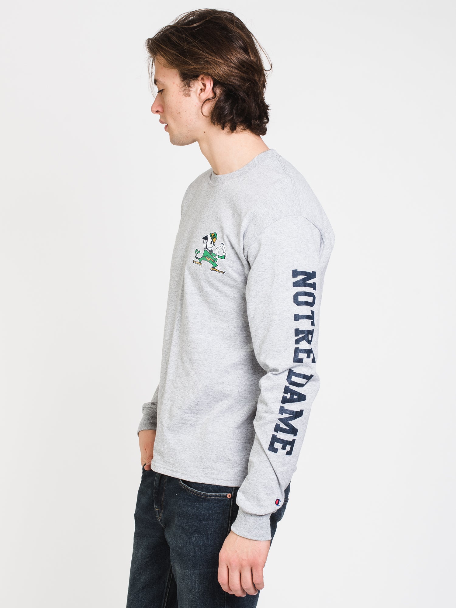 Champion Notre Dame Fighting Irish Long Sleeve T-Shirt - Men's College Football Fan Apparel - Perfect for Game Day, Tailgating & School Spirit