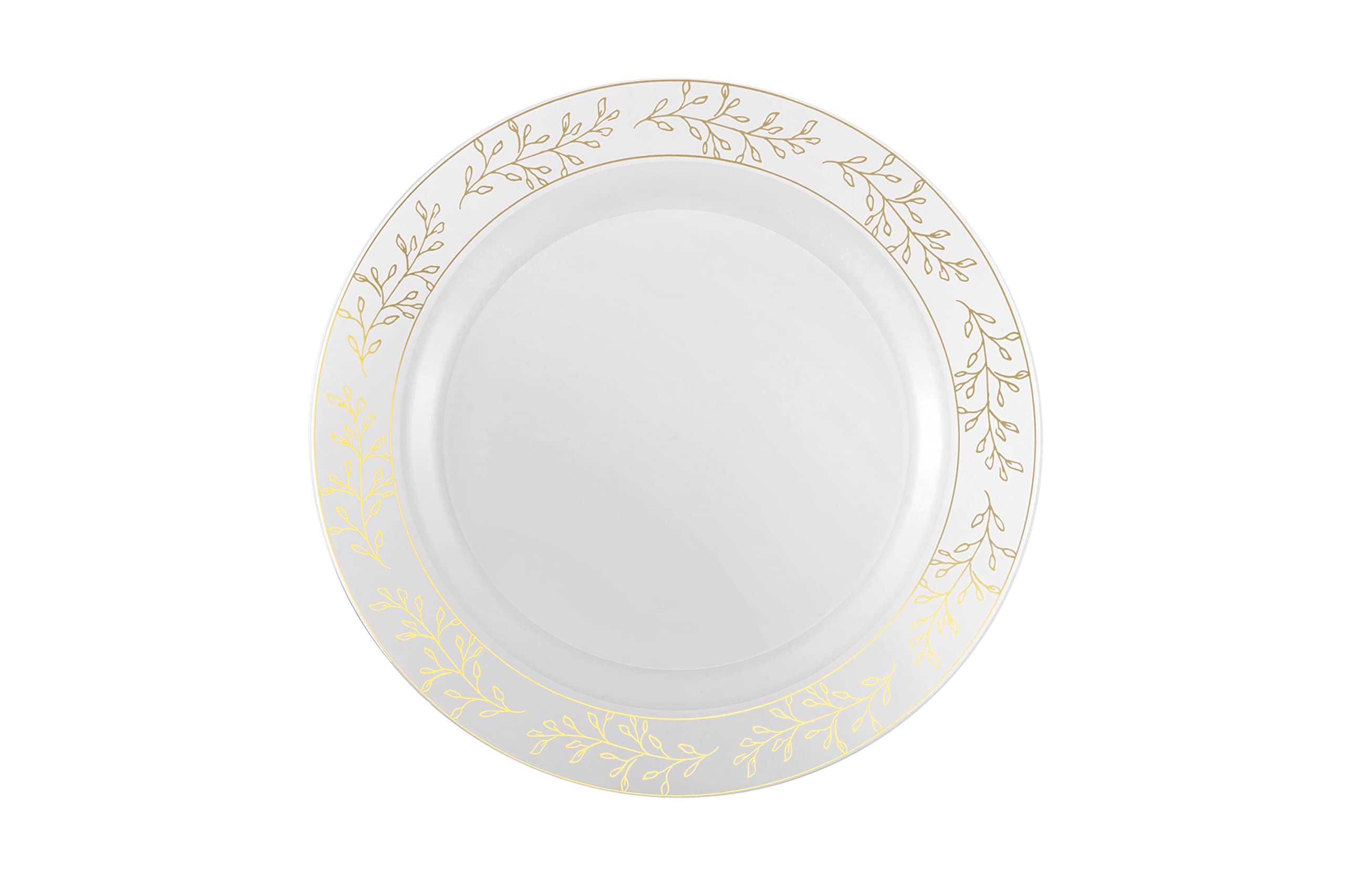 200-Piece Elegant Disposable Plastic Dinnerware Set - 40 Gold-Trimmed Plates, 40 Gold Dessert Plates & 40 Glossy Gold Cutlery (Forks, Knives, Spoons) - Perfect for Weddings, Parties, Picnics and Events