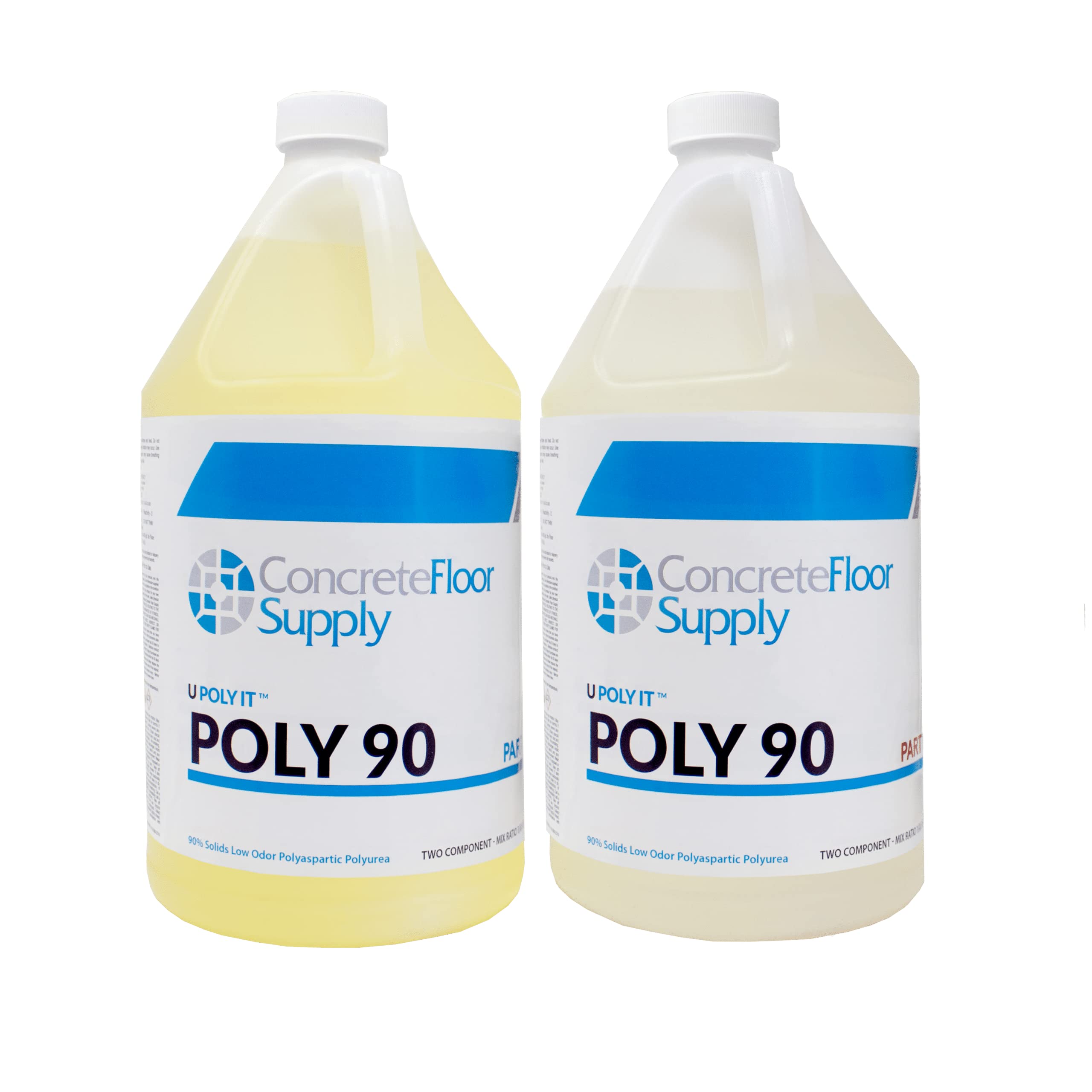 Poly 90 Low Odor Gloss Concrete Coating (2 Gallon) - Durable Floor Finish for Garages, Basements & Patios | High Gloss Protective Sealant