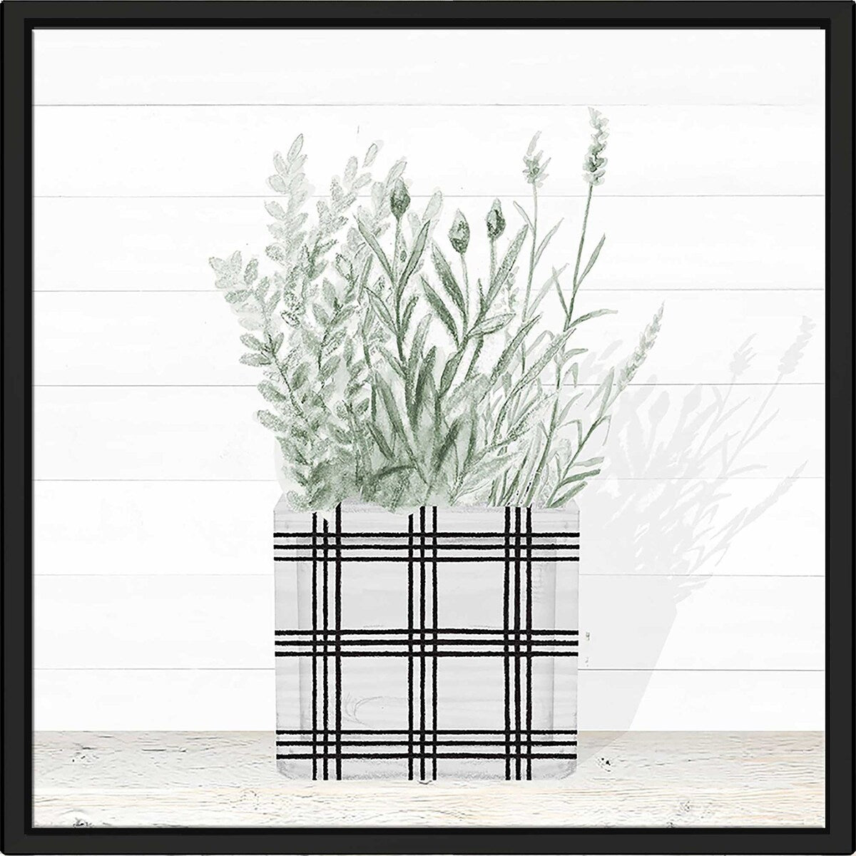Lavender in Modern Pot II - Floating Canvas Wall Art Print - Perfect for Living Room, Bedroom & Office Decor