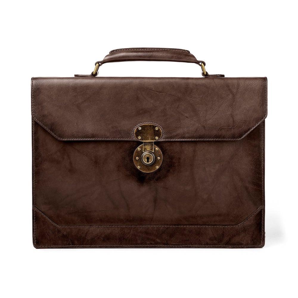Premium Benjamin Leather Briefcase for Business Professionals - Genuine Leather Laptop Bag with Multiple Compartments - Perfect for Office, Travel & Executive Meetings