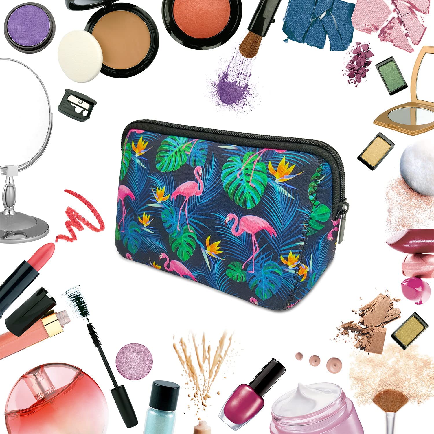 Waterproof Neoprene Cosmetic Bag - Travel Toiletry Organizer for Women | Perfect for Makeup & Travel Essentials