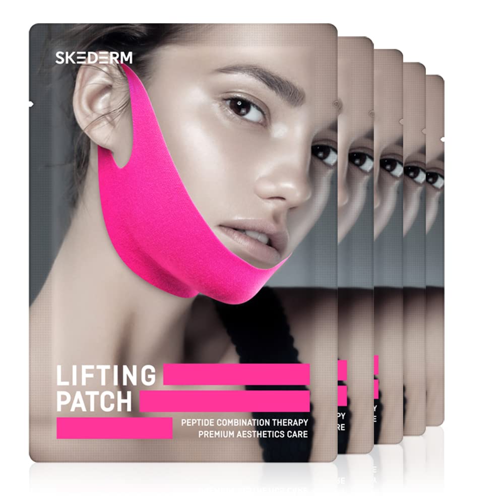 V-Shaped Lifting Patch Peptide Face Mask - Double Chin Reducer & V-Line Slimming Treatment for Jawline Contouring | At-Home Facial Care & Instant Lifting Solution