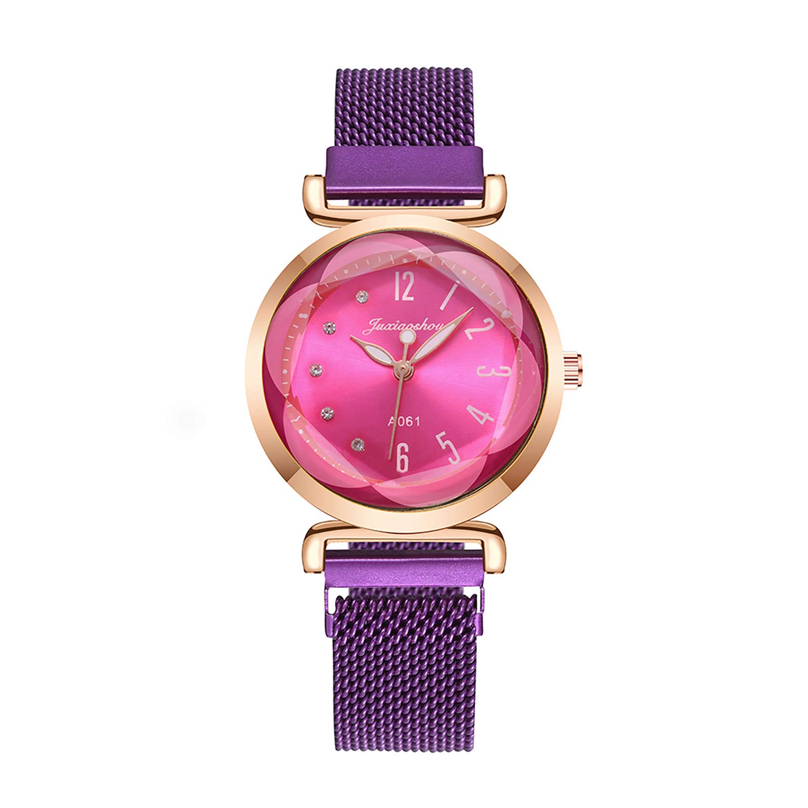 22mm Genuine Leather Watch Band for Women - MODIYA Magnetic Buckle Strap with Stainless Steel Clasp, Single Hand Watch Replacement Band (Perfect for Business, Casual & Formal Occasions)