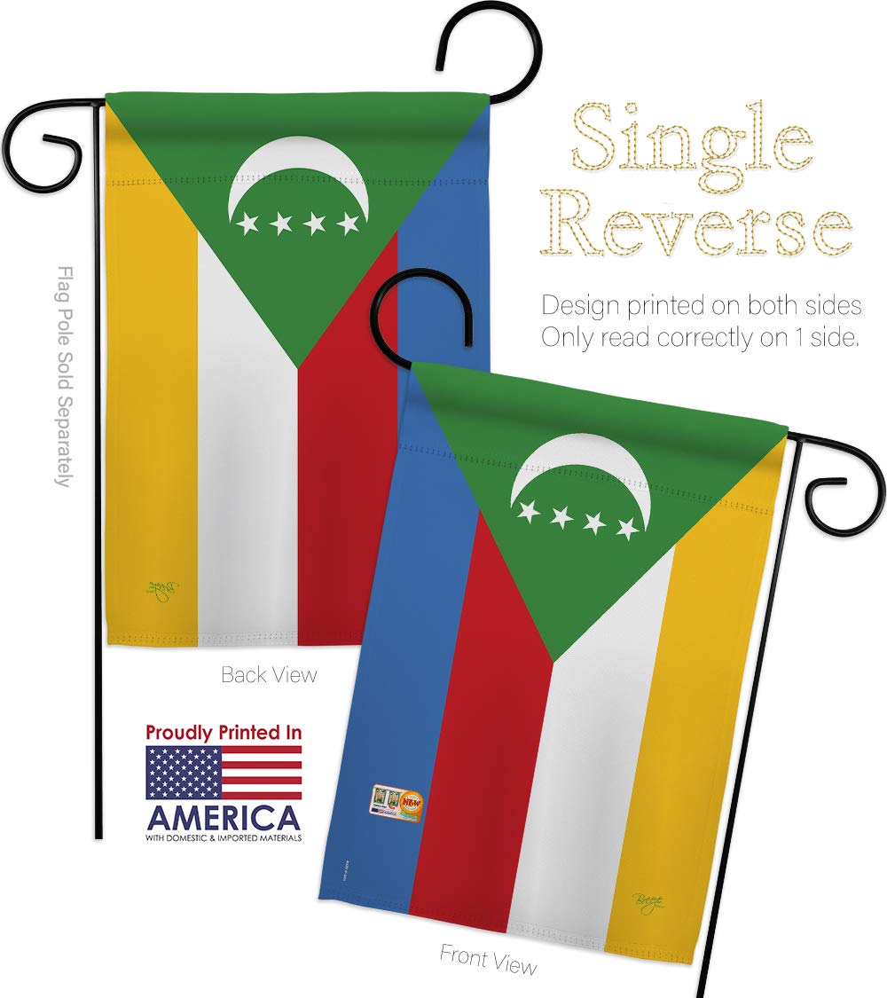 Comoros Garden Flag Set - 13x18.5in National Decor for Outdoor