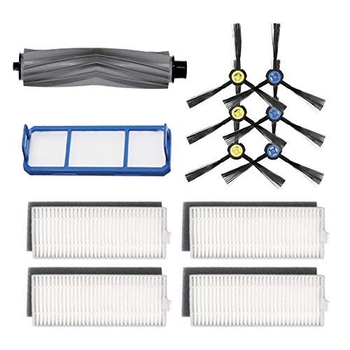 Replacement Main Roller, Side Brushes & HEPA Filter for Polaris PVCR 0930 SmartGo Robot Vacuum - Compatible Parts & Accessories for Efficient Cleaning - Perfect for Hard Floors, Carpets & Pet Hair Removal