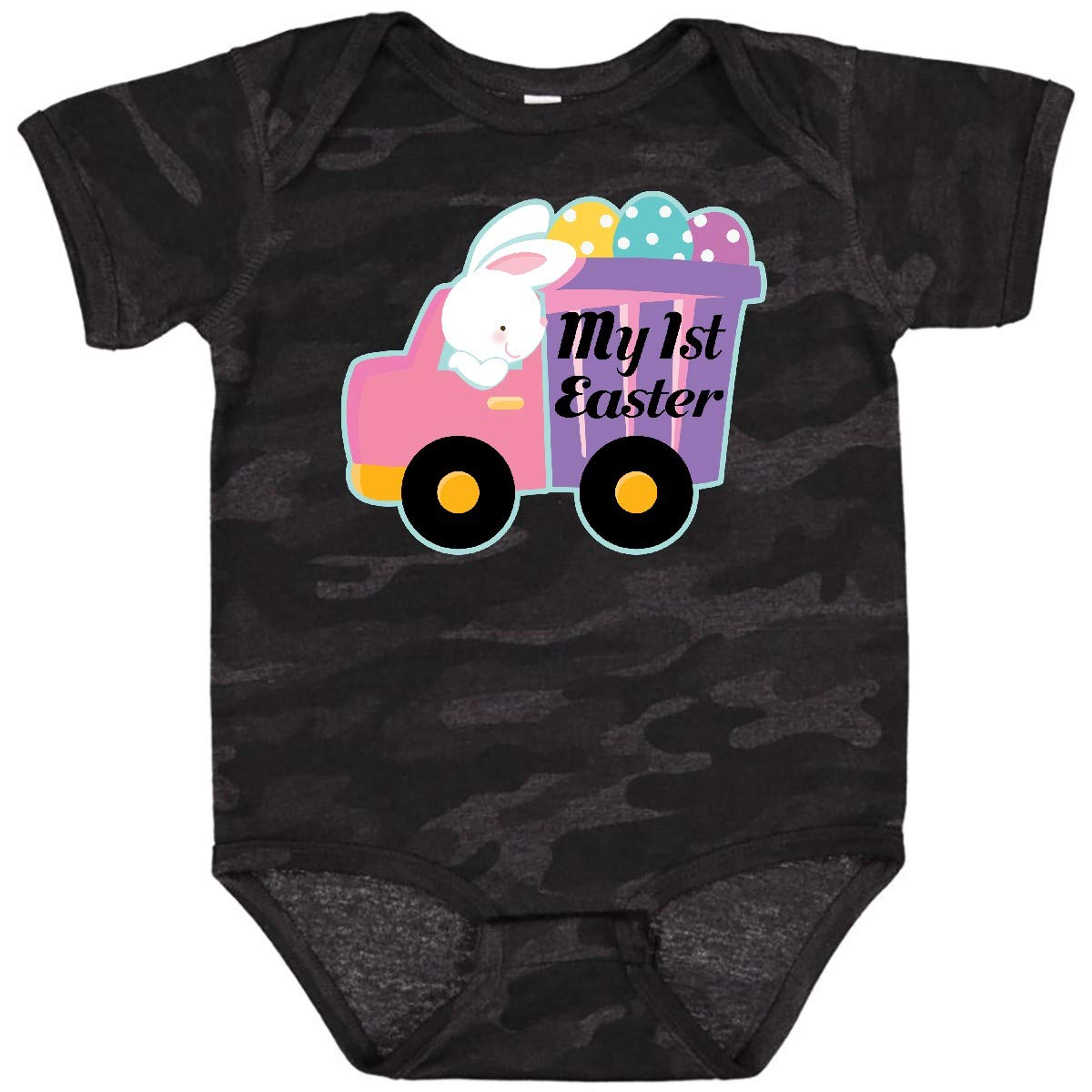 Inktastic My 1st Easter Bunny Rabbit Egg Truck Baby Bodysuit - Cute Easter Outfit for Infants & Toddlers - Perfect for Easter Egg Hunts, Family Photos & Spring Celebrations
