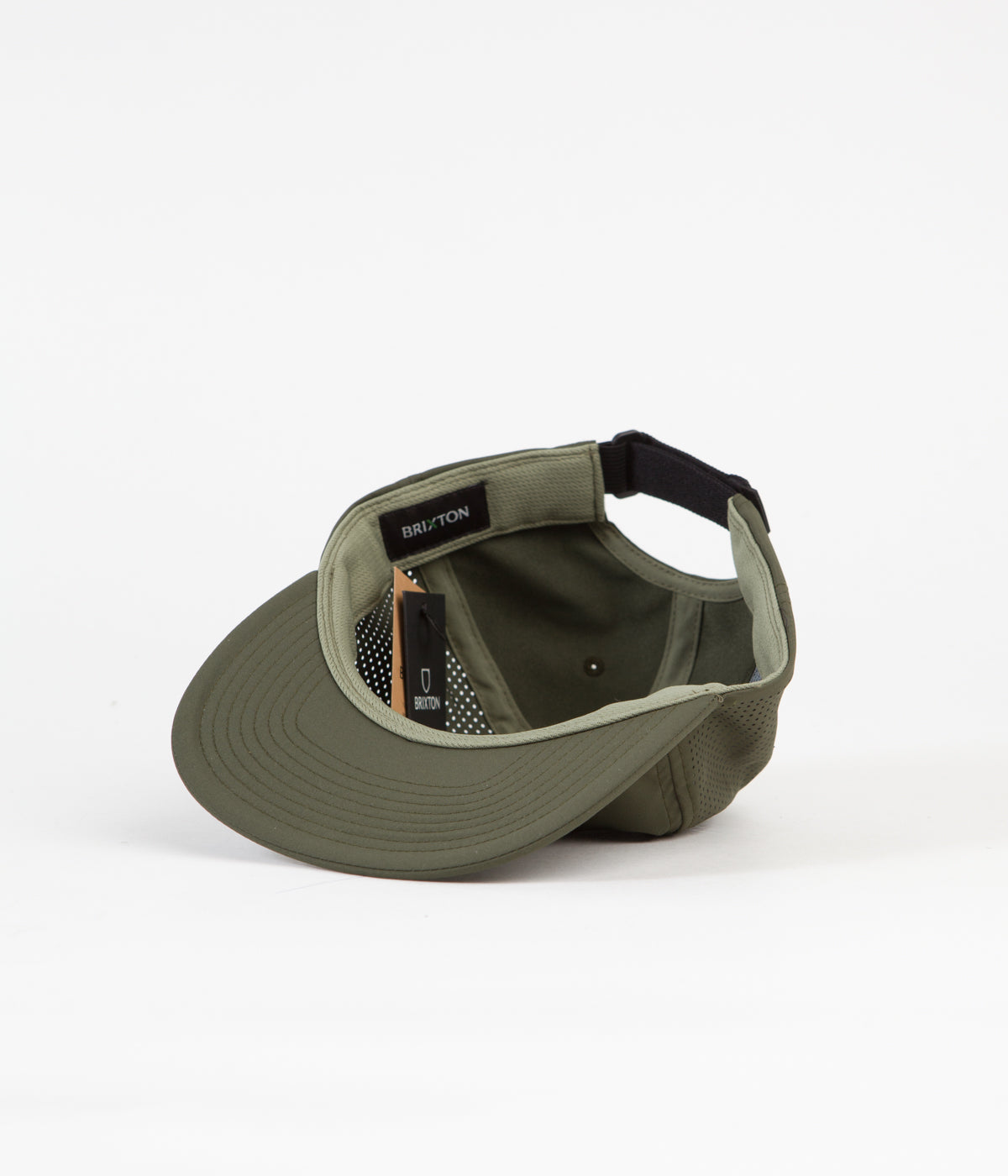 Brixton Beta Square X Cap - Military Olive Green Snapback Hat for Men & Women - Perfect for Outdoor Activities, Streetwear Fashion, and Casual Wear