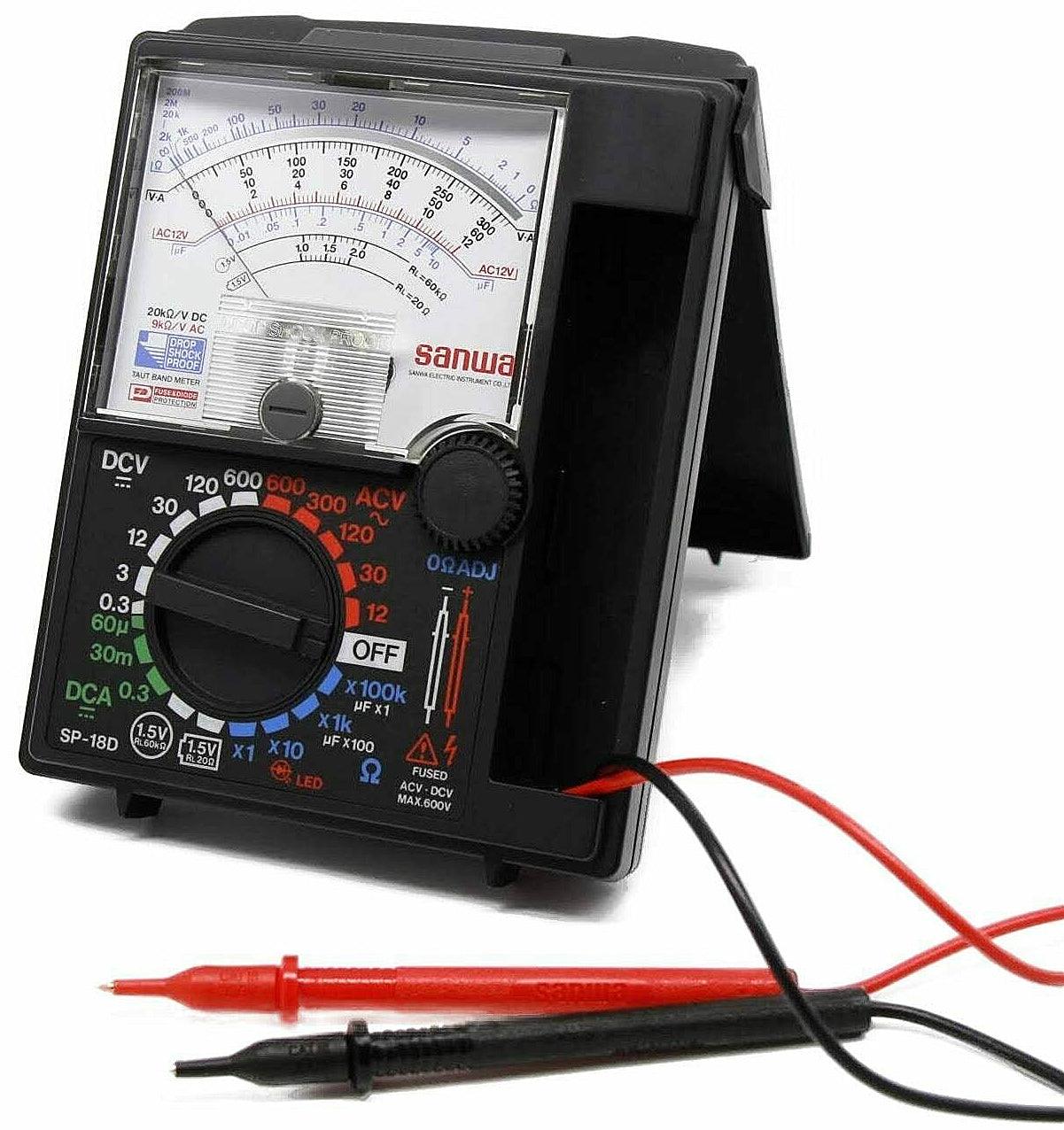 SP 18D Analog Multimeter with Built-In Protective Case | Accurate Voltage, Current & Resistance Testing for Home, Auto & Electronics Repair