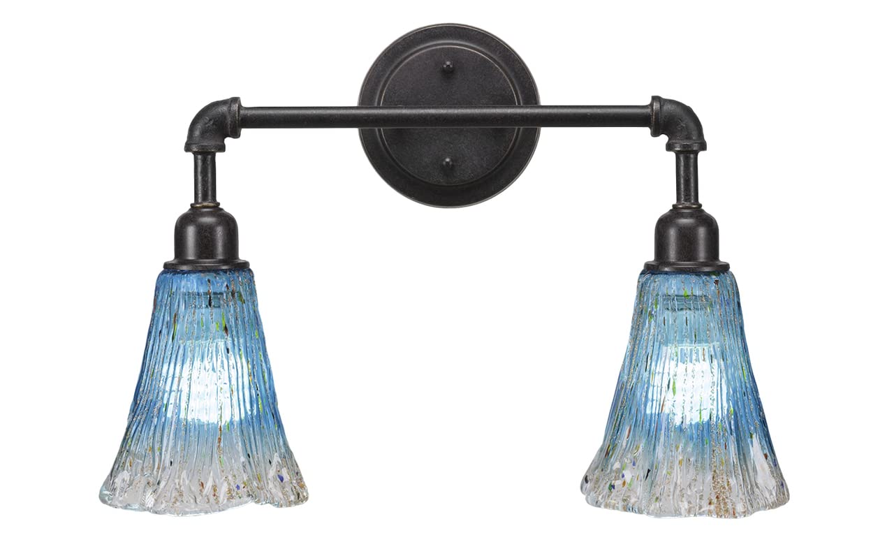 Vintage 2-Light Bathroom Vanity Bar in Dark Granite - Modern Bathroom Lighting Fixture (182-DG-725) | Perfect for Bathroom Vanity, Powder Room, and Master Bath Decor