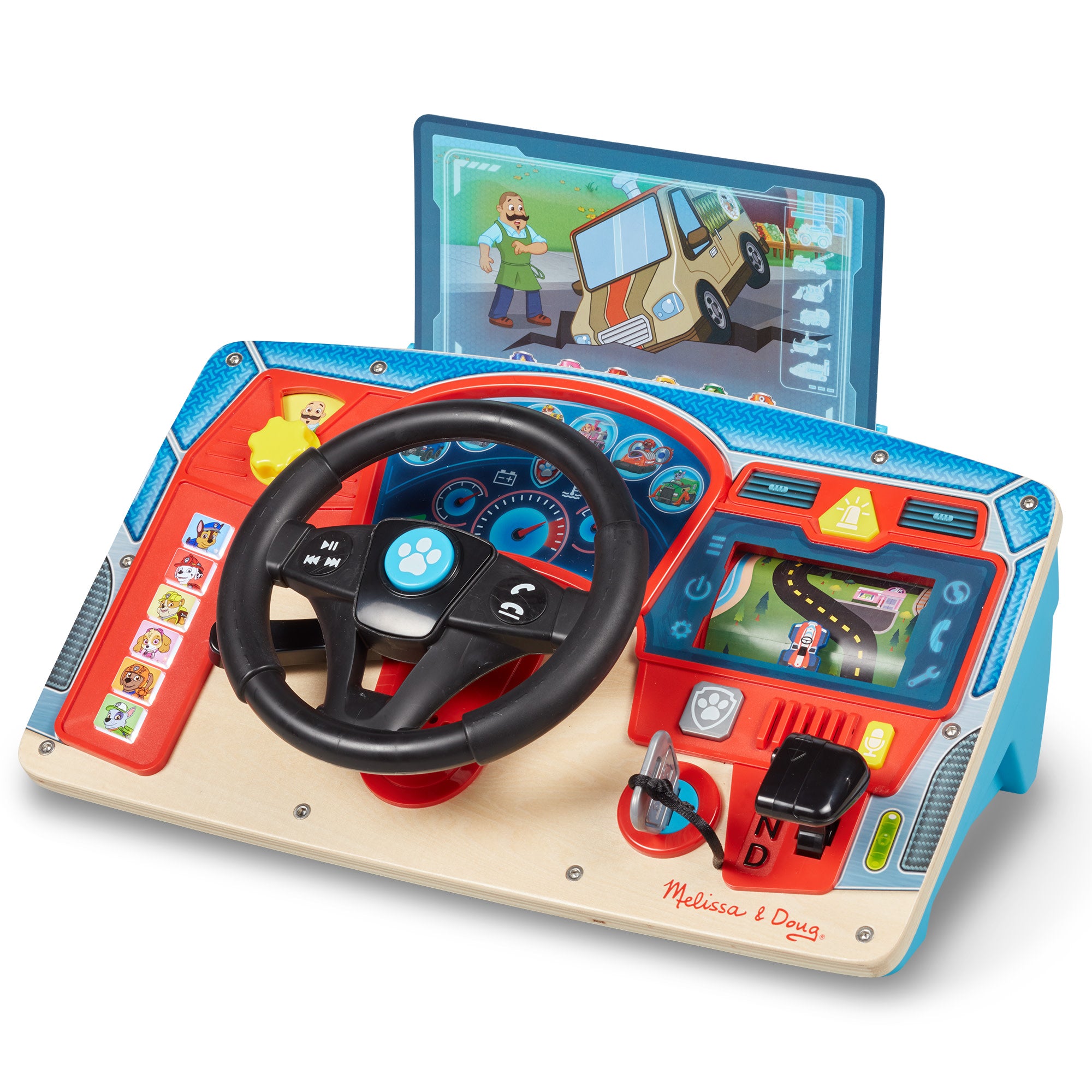 PAW Patrol Rescue Mission Wooden Dashboard Toy - Kids Pretend Play Car for Toddlers & Preschoolers - Perfect for Role Play & Adventure Games