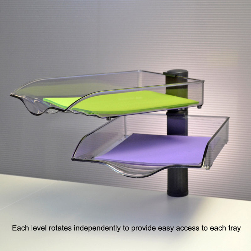 SwingFile Letter Trays - Set of 2 Stackable Desktop Organizers for Office, Mail, Paper, Documents - Perfect for Home & Office Workspace Organization
