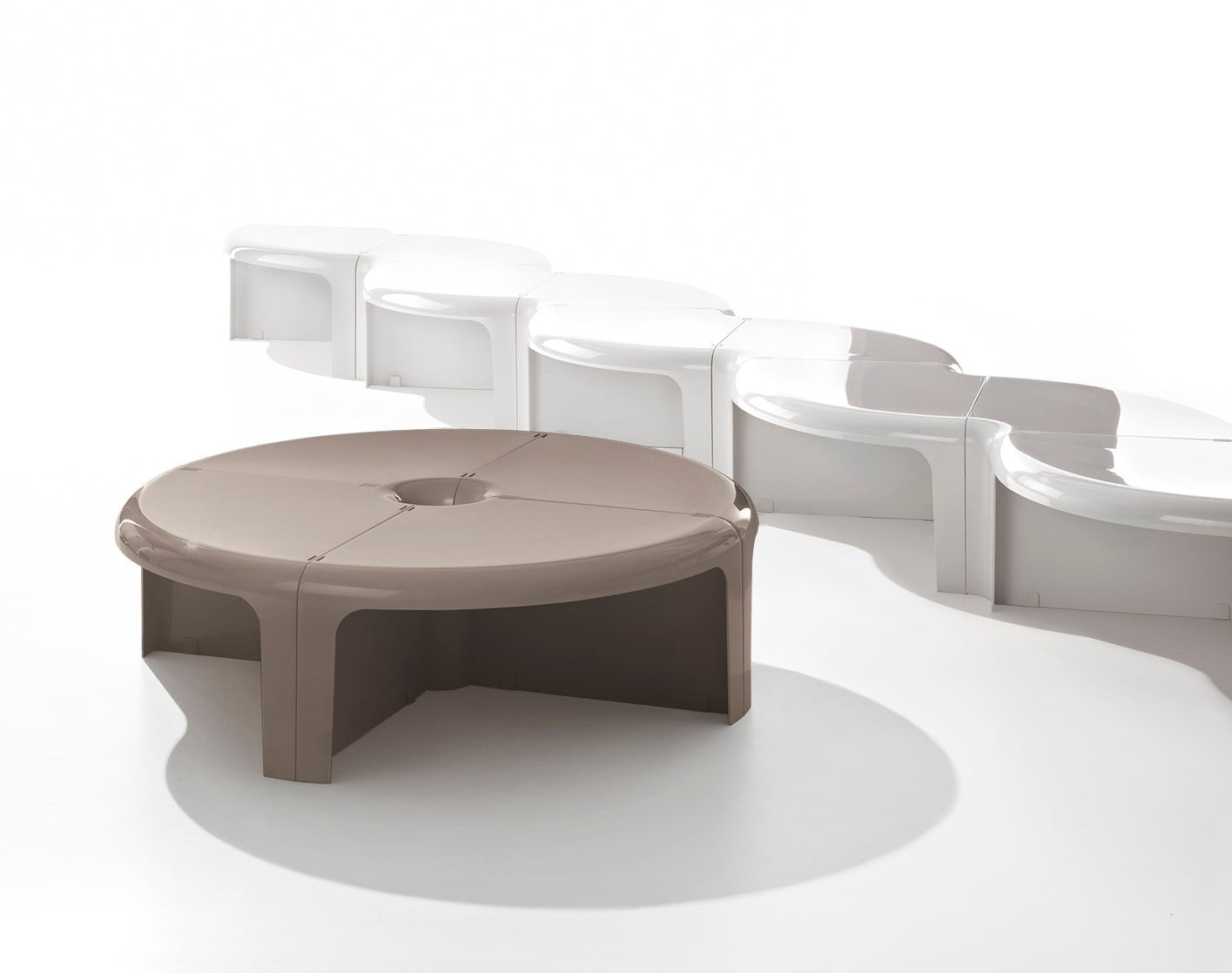 B Line 4/4 Coffee Table & Modular Bookcase - Modern Living Room Furniture for Home & Office Decor