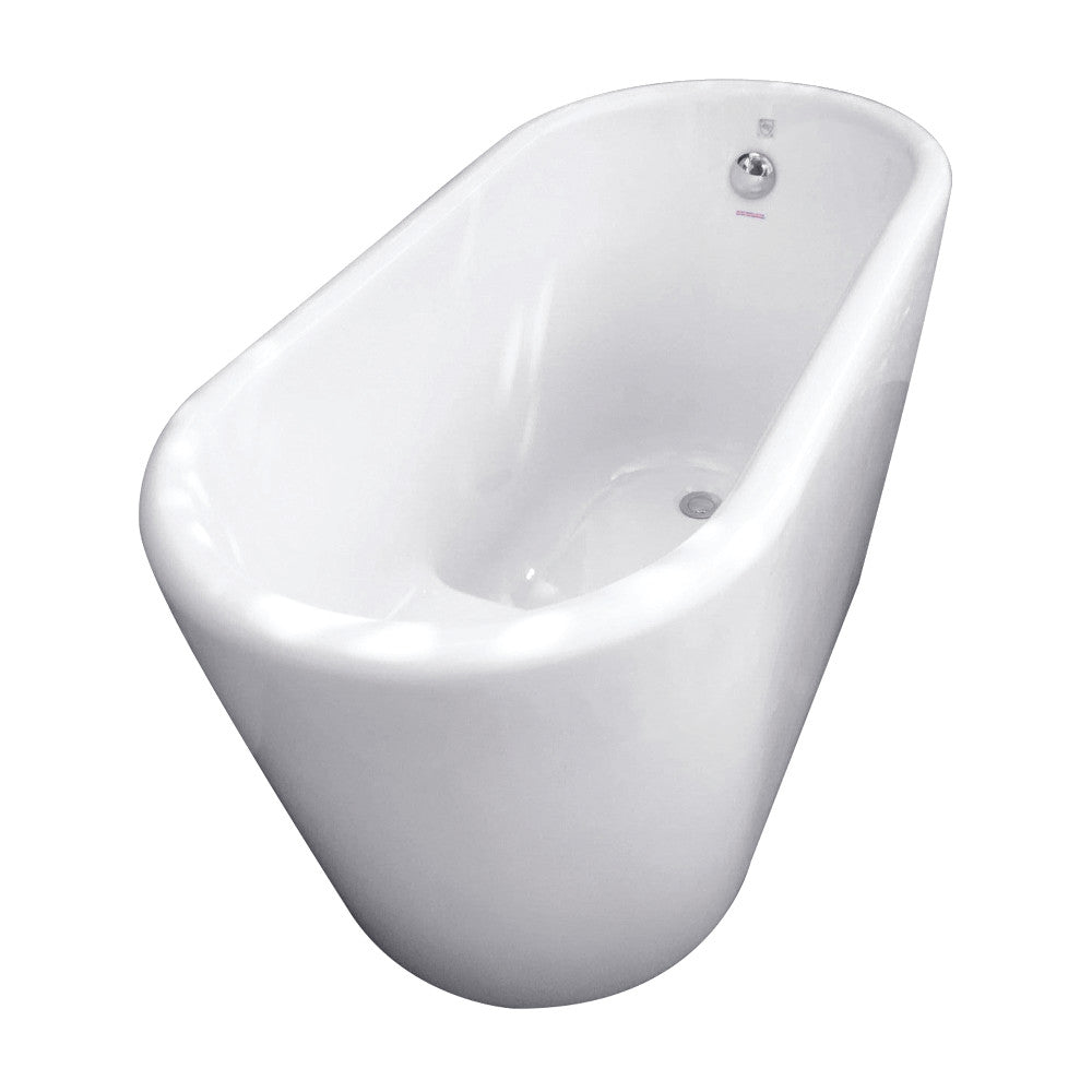 Aqua Eden VTDE512628 51-Inch White Acrylic Freestanding Bathtub with Drain & Built-in Seat – Perfect for Spa-Like Relaxation in Modern Bathrooms