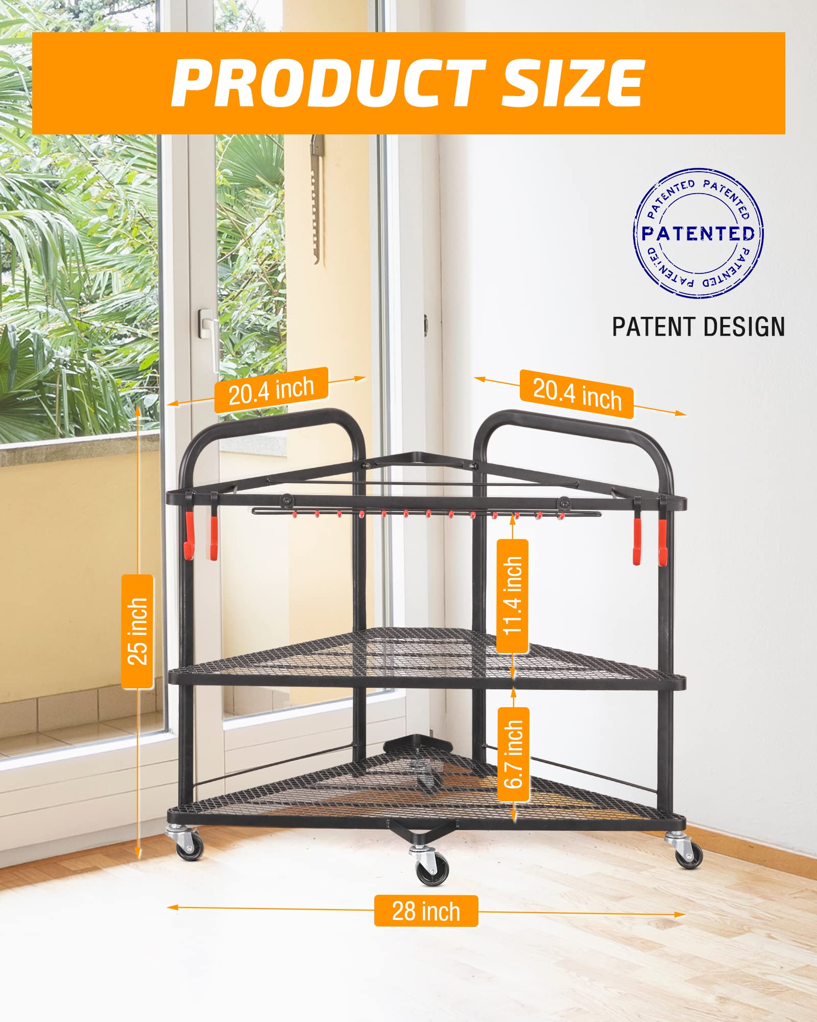 PLKOW Heavy Duty Dumbbell Weight Rack - Home Gym Equipment Organizer for Dumbbells, Kettlebells & Yoga Mats - Space Saving Storage Solution for Garage, Basement & Home Gym - Perfect for Fitness Enthusiasts & Small Spaces