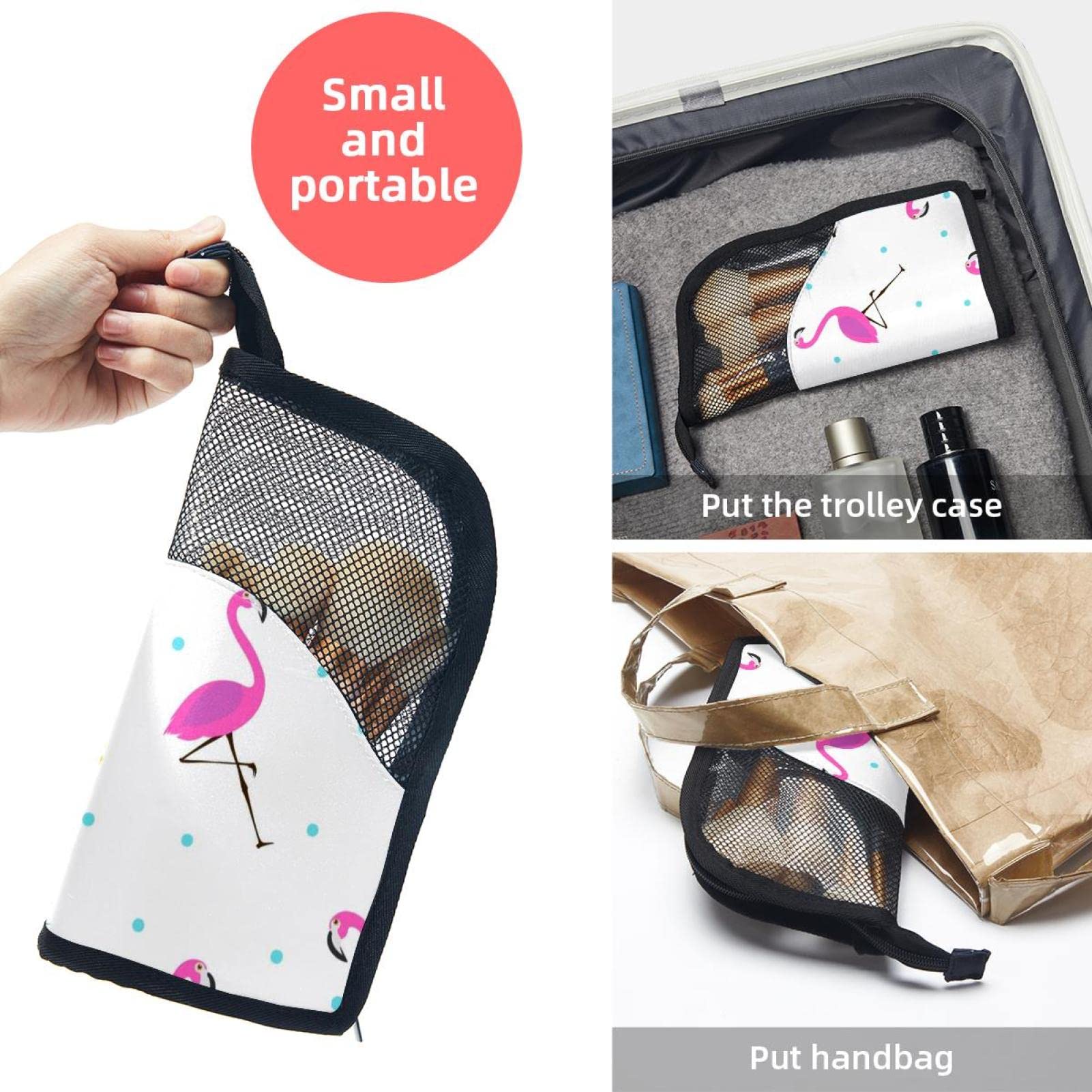 Portable Makeup Brush Organizer Bag with 12 Slots - Pink Flamingo & Pineapple Design - Travel Cosmetic Brush Holder Case for Home & On-the-Go Makeup Storage