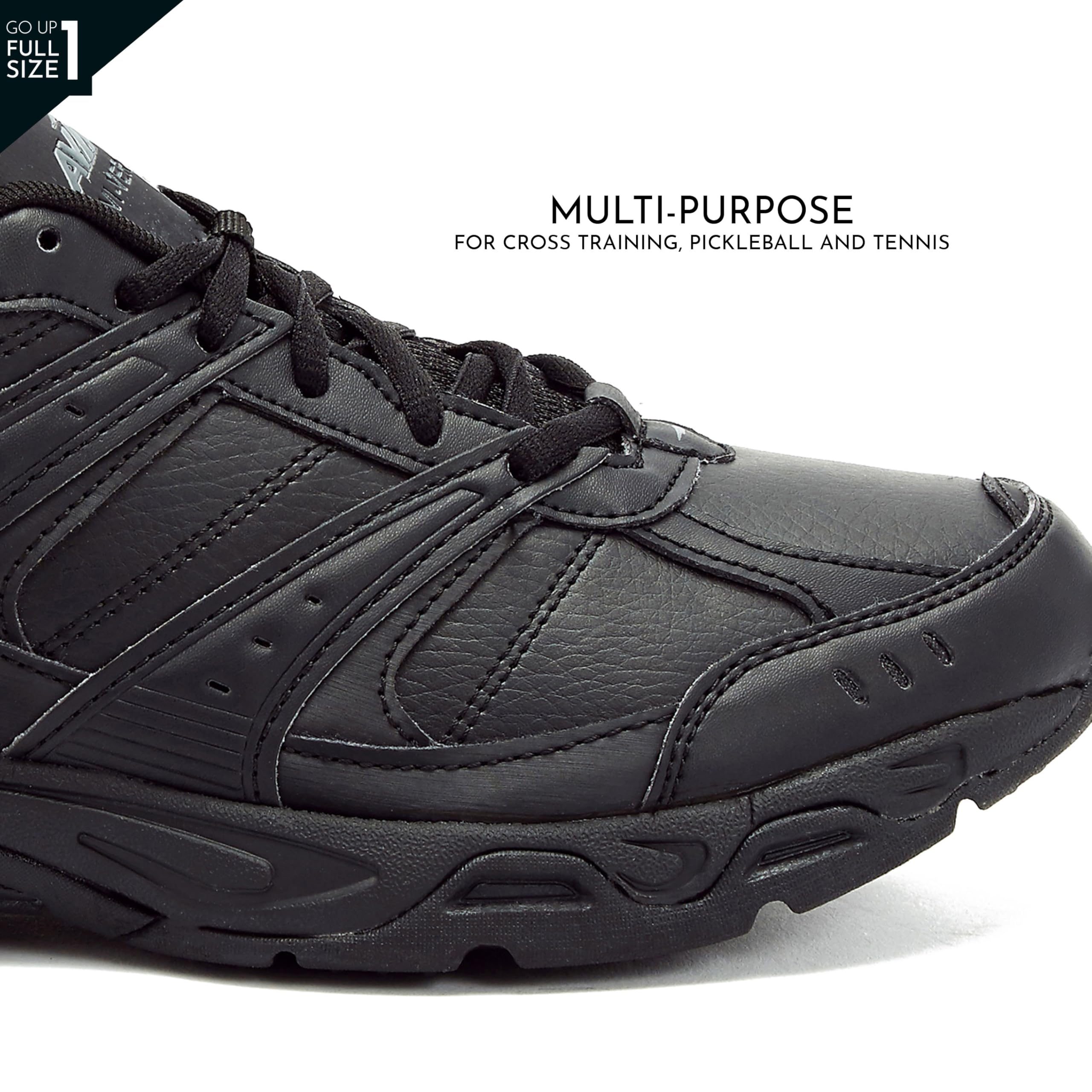 Avia Verge Women's Sneakers - Lightweight Tennis, Court, Cross Training & Pickleball Shoes for Women with Arch Support | Wide & Medium Width Options in Black & White | Perfect for Gym, Workouts & Casual Wear