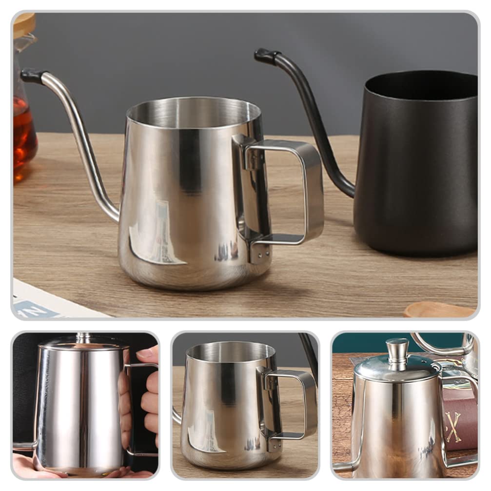 600ML Stainless Steel Gooseneck Kettle with Thin Spout - Premium Coffee Pour Over Kettle for Precision Brewing, Drip Coffee, Tea & Pour Over Coffee Maker - Perfect for Home Baristas & Coffee Enthusiasts