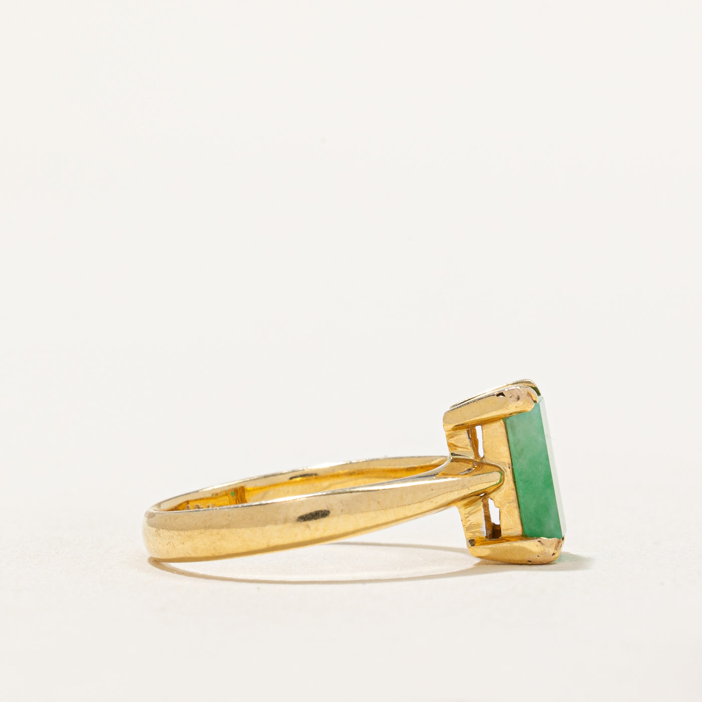 1.30ct Natural Jade Solitaire Ring - Size 5.25 - Elegant Green Gemstone Jewelry for Women | Perfect for Weddings, Anniversaries & Special Occasions
