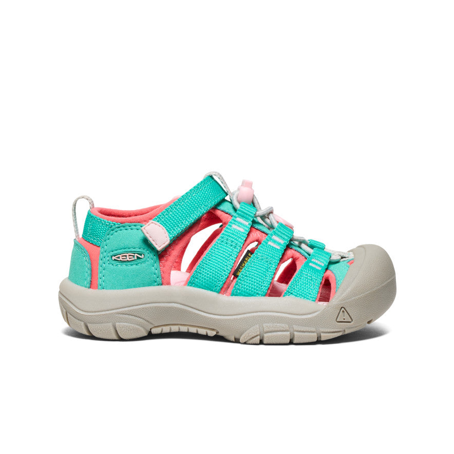 Little Kids' Newport H2 Sandals | Bright Aqua & Giggle Pink Water Shoes for Beach, Pool & Outdoor Play