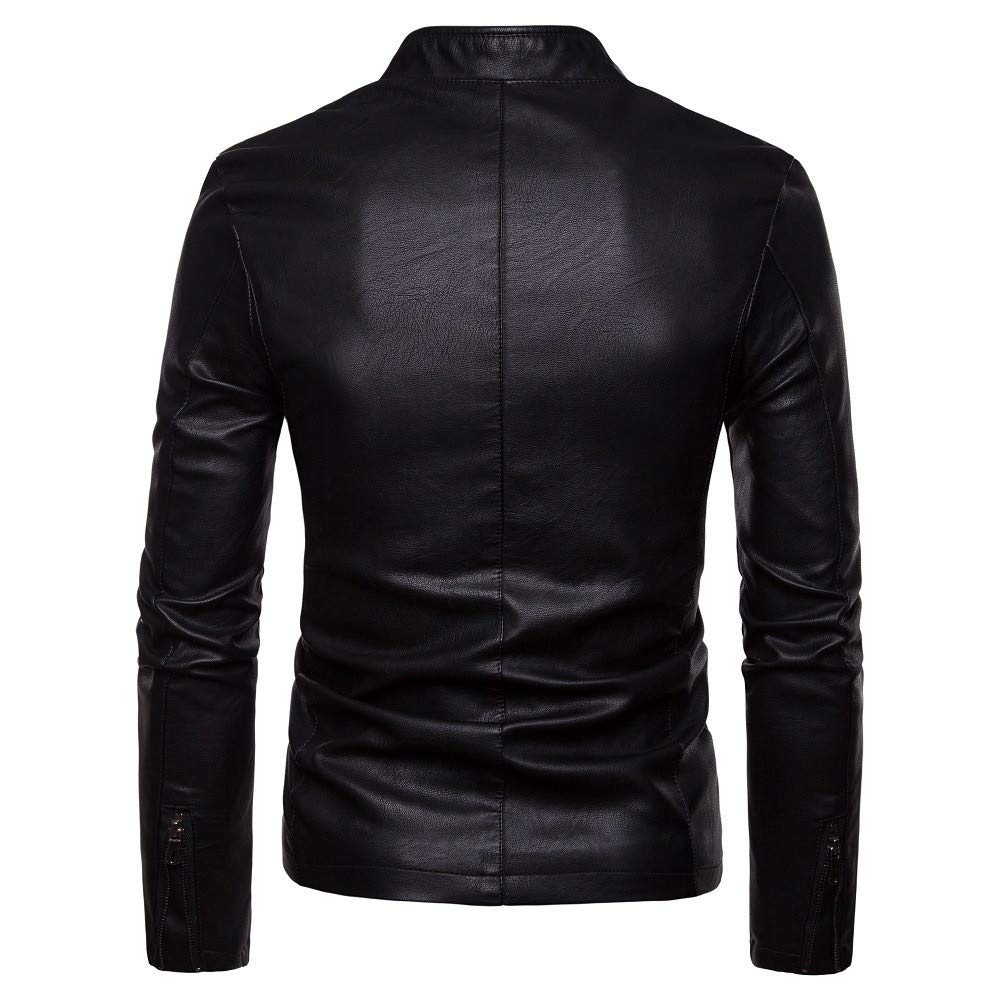 Men's Warm Long Sleeve Leather Jacket with Hood - Winter Autumn Casual Coat for Men with Zipper - Perfect for Outdoor Activities, Travel & Daily Wear