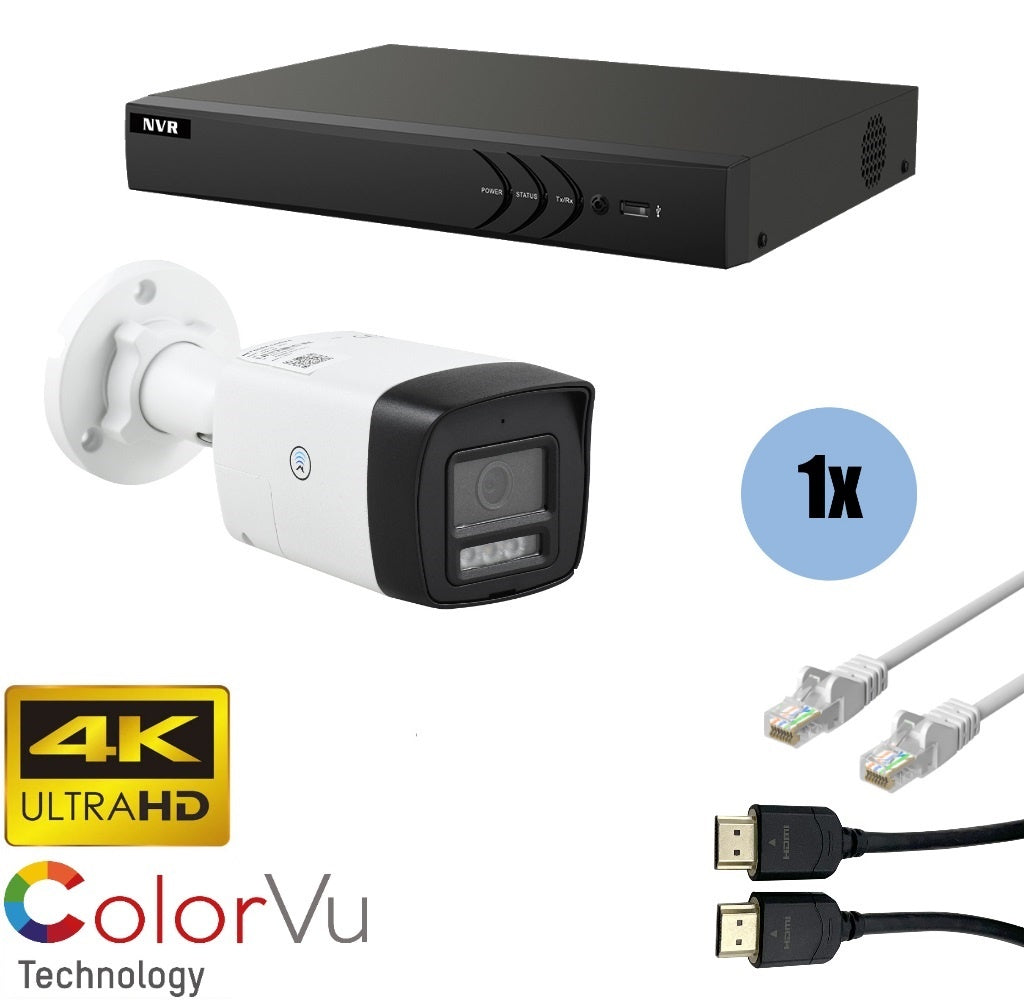 4K Ultra HD 8MP Security Camera Kit with ColorVu Technology, NVR & Cables - Indoor/Outdoor Surveillance for Home & Business Protection