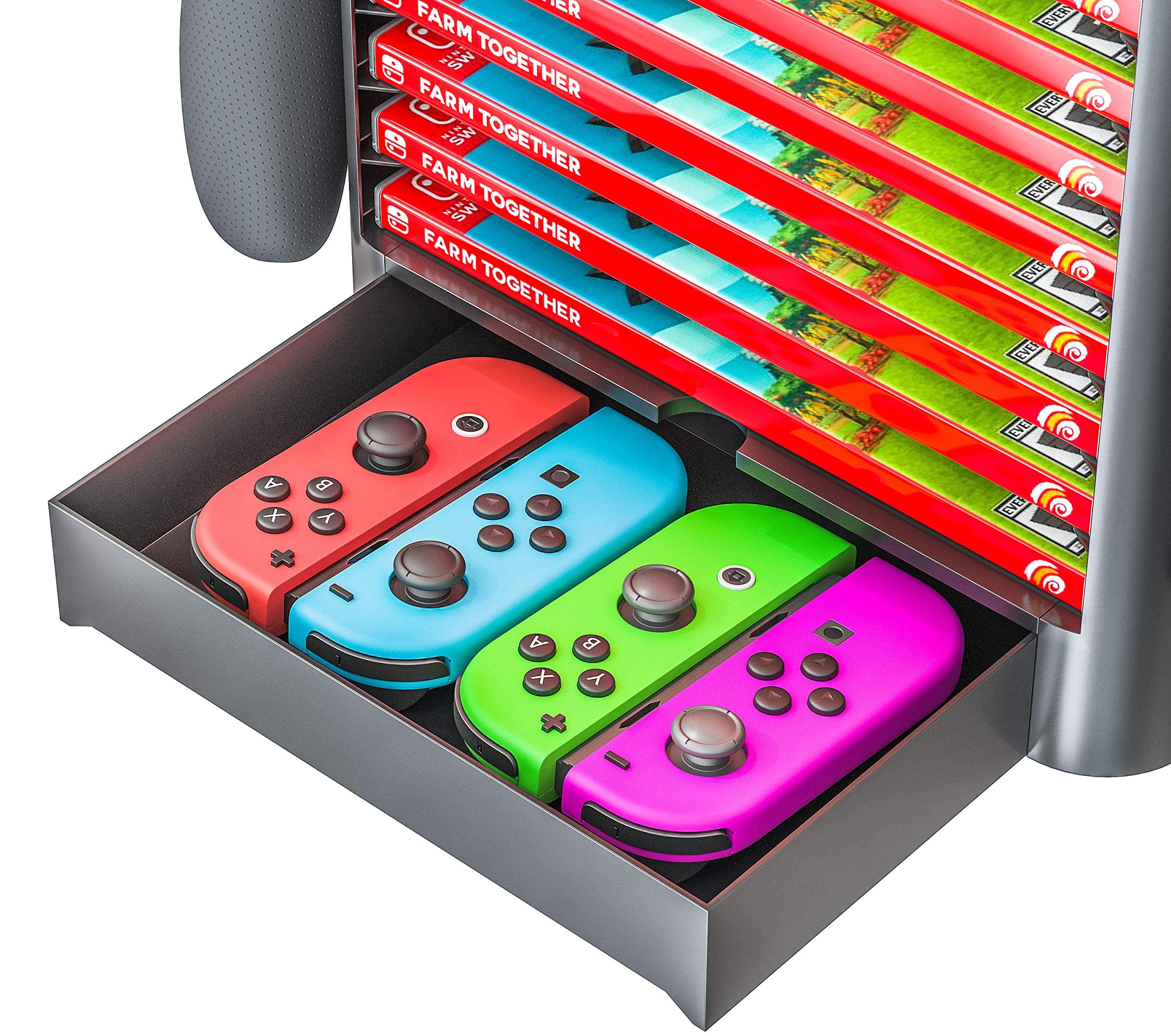 Skywin Game Storage Organizer - Compatible with Nintendo Switch, Game Cartridges, Discs & Controllers | Compact Gaming Accessory Holder for Switch Games & Accessories | Perfect for Home Entertainment & Travel Gaming Setup