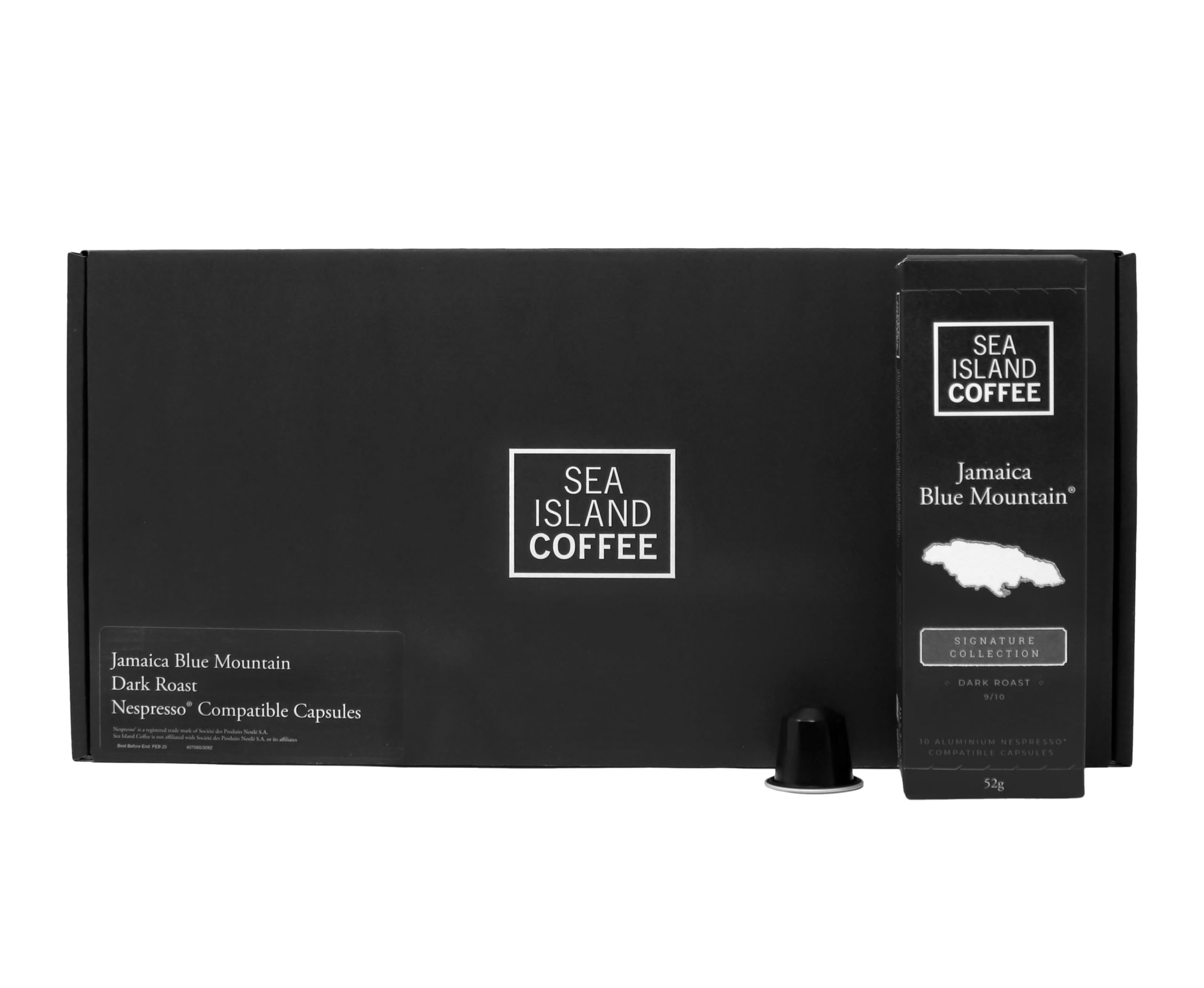Premium Jamaica Blue Mountain Dark Roast Coffee Pods - 60 Capsules | Single-Serve Espresso & Drip Coffee Compatible | Perfect for Home, Office & Gifting