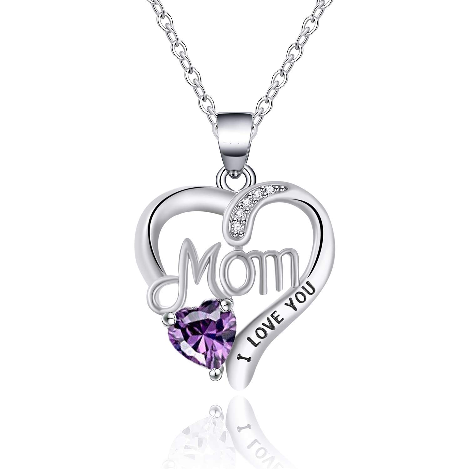 925 Sterling Silver Heart Necklace with Rhinestones - Perfect Gift for Mom, Mother's Day, Birthday & Anniversary - Elegant Jewelry for Women, Ideal for Special Occasions & Everyday Wear