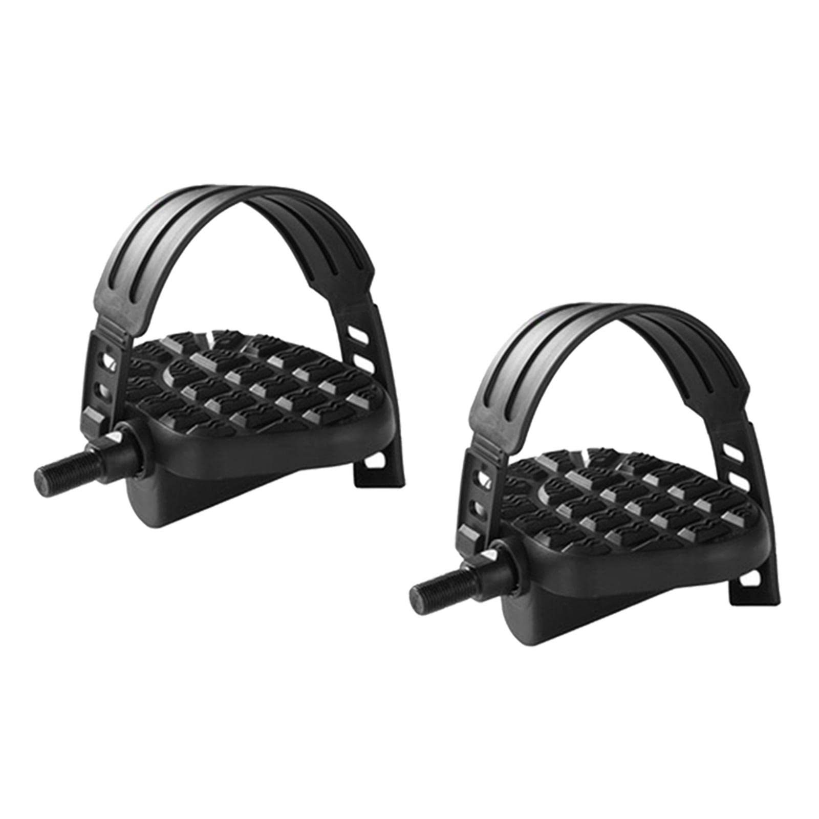AMLESO 1 Pair Exercise Bike Pedals with Widened Straps - Universal Replacement Pedals for Indoor Cycling, Spin Bikes & Home Gym Equipment - Non-Slip & Comfortable Design for Workout & Fitness Training