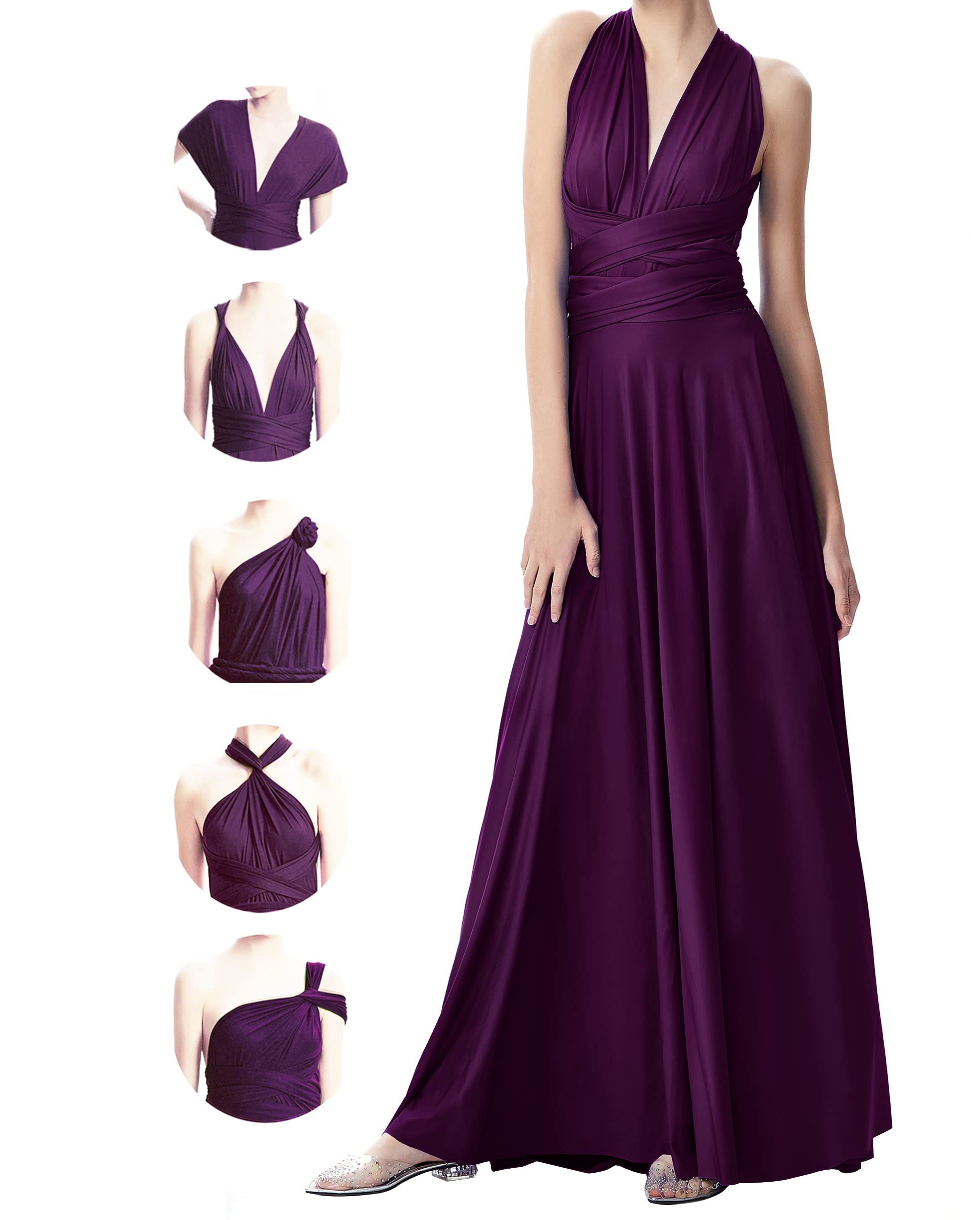 Infinity Dresses for Bridesmaids & Wedding Guests | Plus Size Wrap Maxi Dress | Convertible Multiway Formal Gown for Women - Perfect for Weddings, Parties & Special Occasions