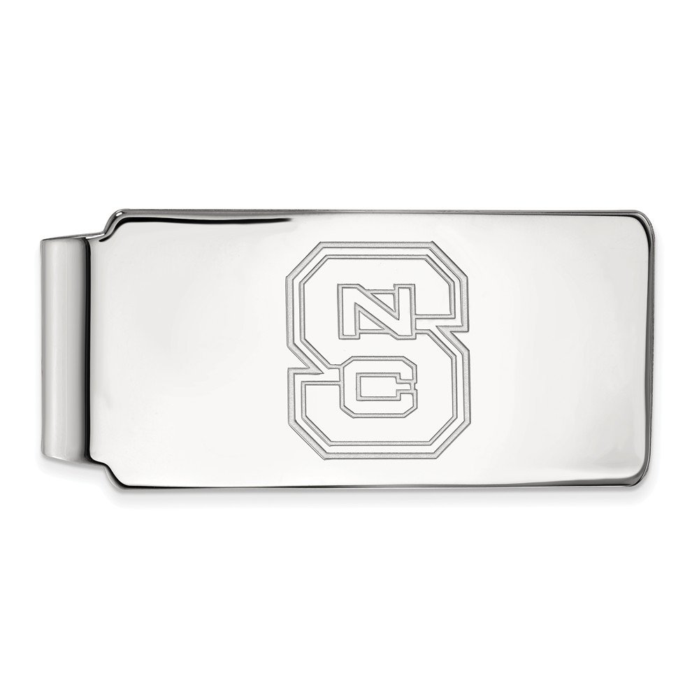 14k White Gold NC State Money Clip - Slim Wallet Alternative for Men, Perfect for Gifts, Travel & Everyday Carry
