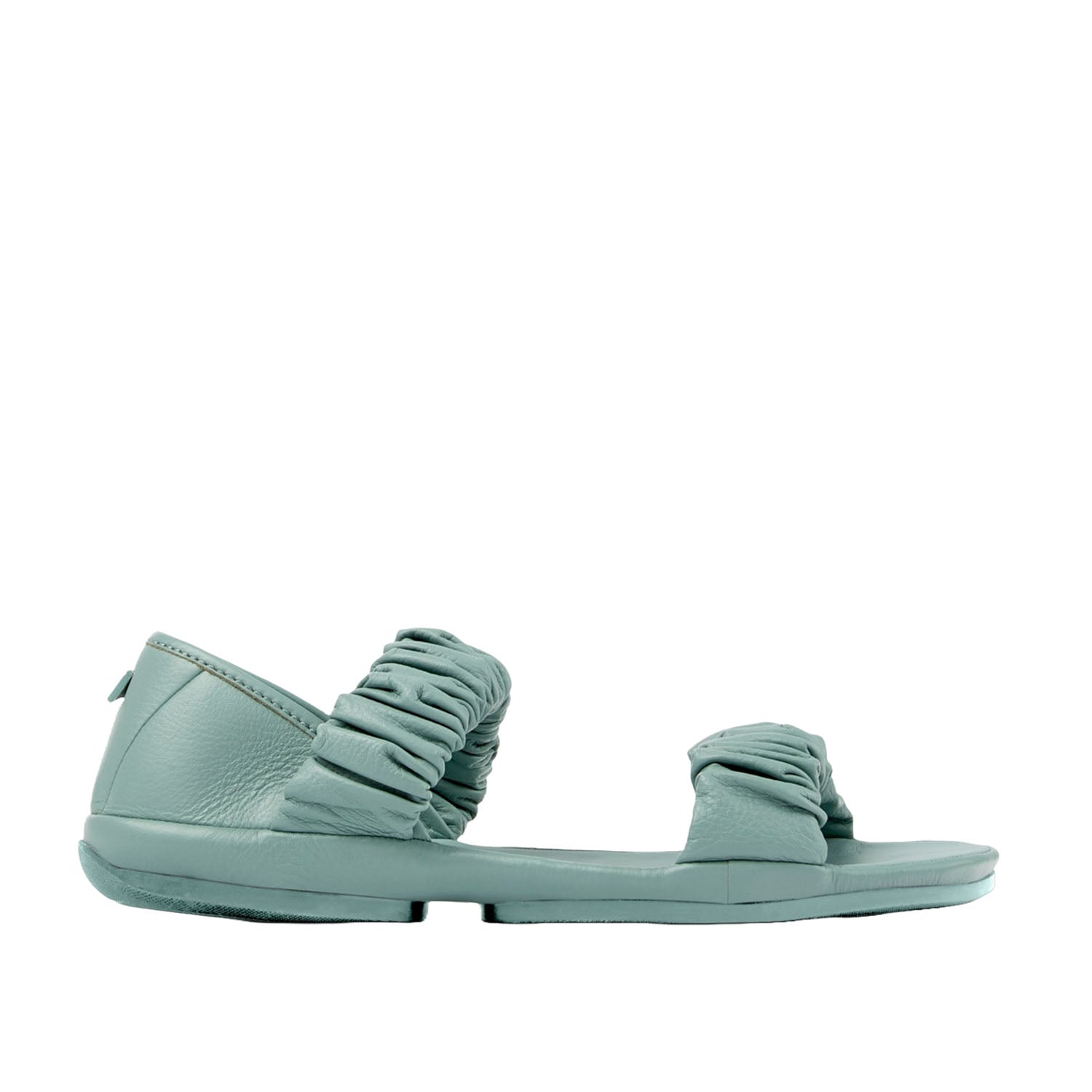 Camper Women's Right Nina Green Leather Comfort Sandals - Breathable Summer Walking Shoes for Beach, Travel & Casual Outfits