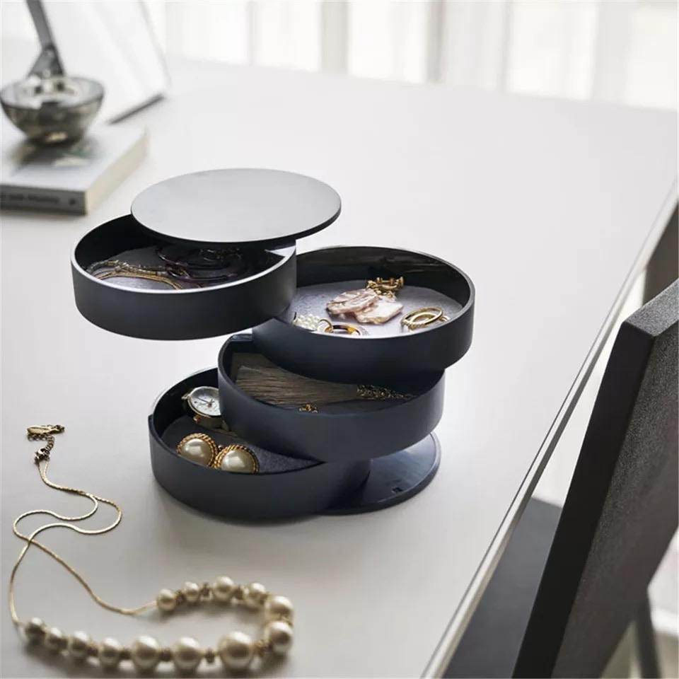 4-Tier Jewelry Organizer Box - Necklace, Earring & Ring Storage Case for Women - Perfect for Travel, Vanity & Closet Organization