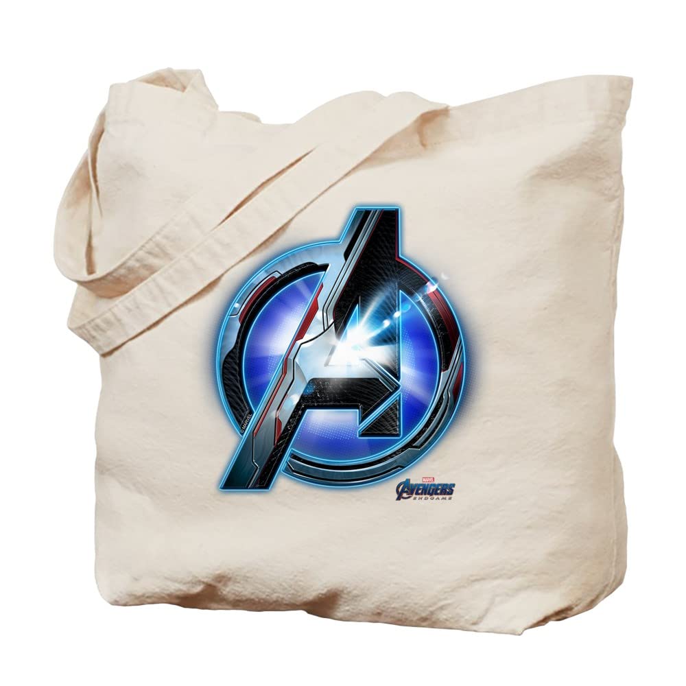 Avengers Endgame Logo Tote Bag - Natural Canvas Reusable Shopping Bag for Groceries, Beach & Comic Con | Eco-Friendly Marvel Merchandise