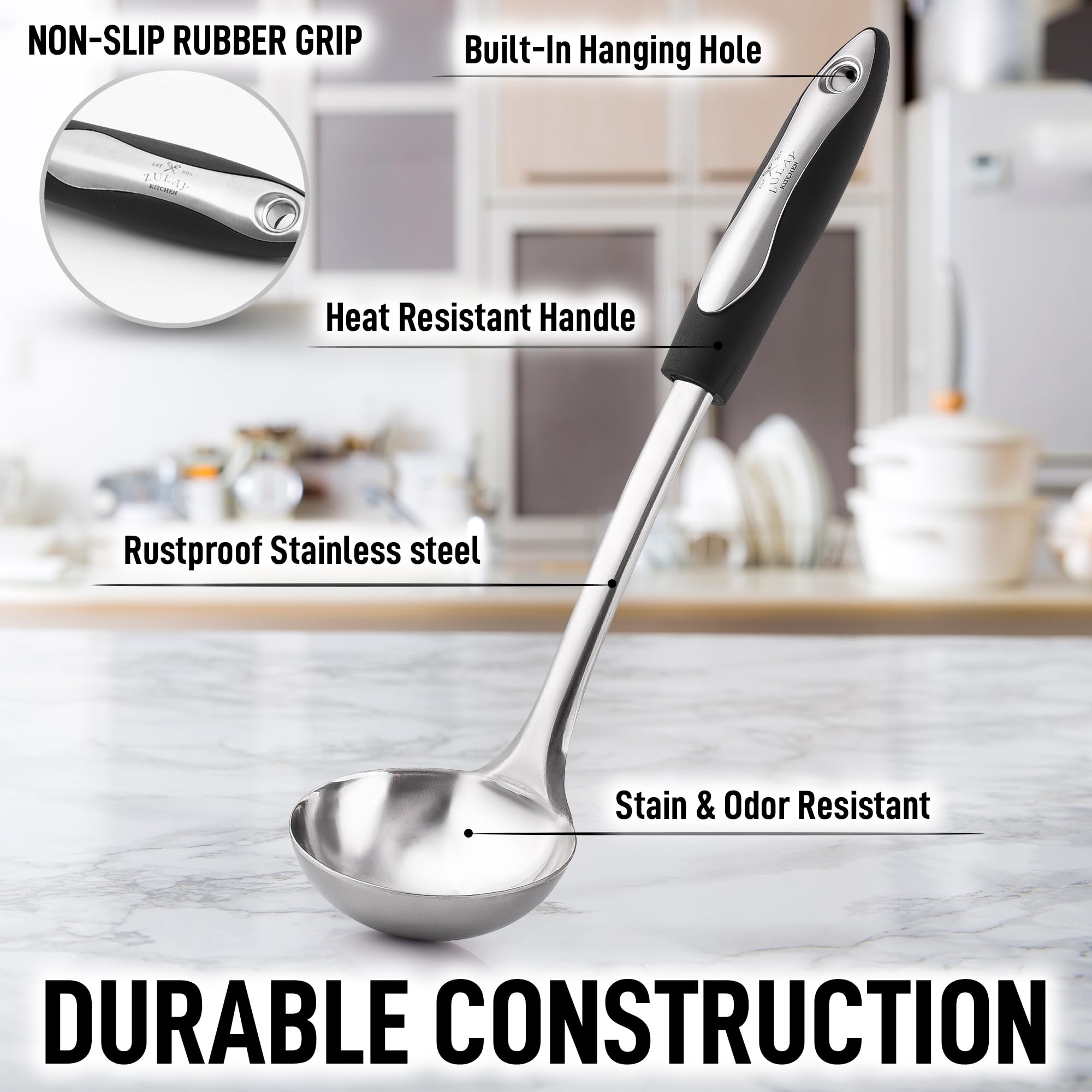 Premium Stainless Steel Soup Ladle - 12