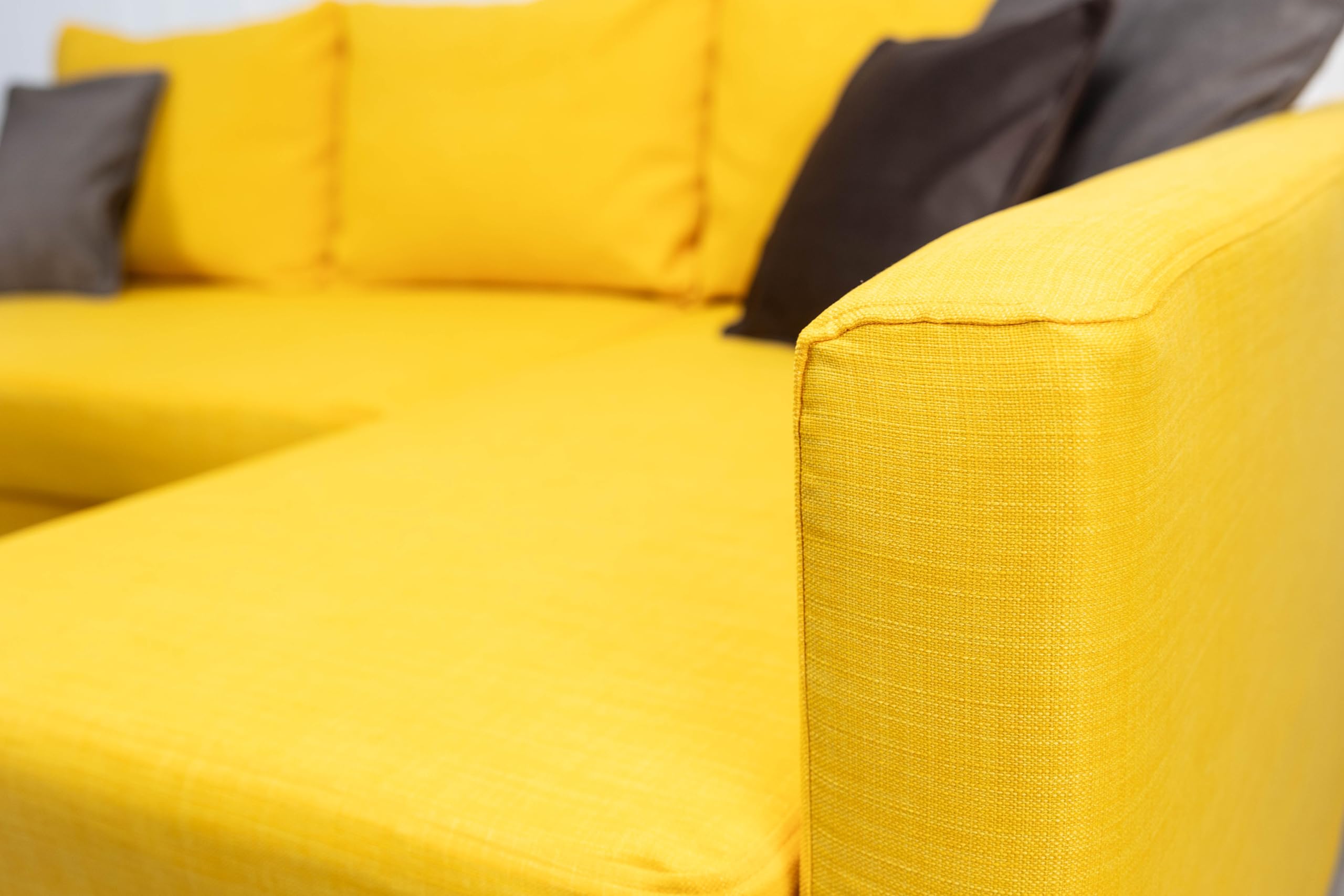 MASTERS OF COVERS Snug Fit Friheten Slipcover for IKEA Friheten Sofa - Chaise Corner Cover, Sofa Bed Cover, Sectional Slipcover Replacement in Yellow - Perfect for Living Room, Bedroom & Home Decor