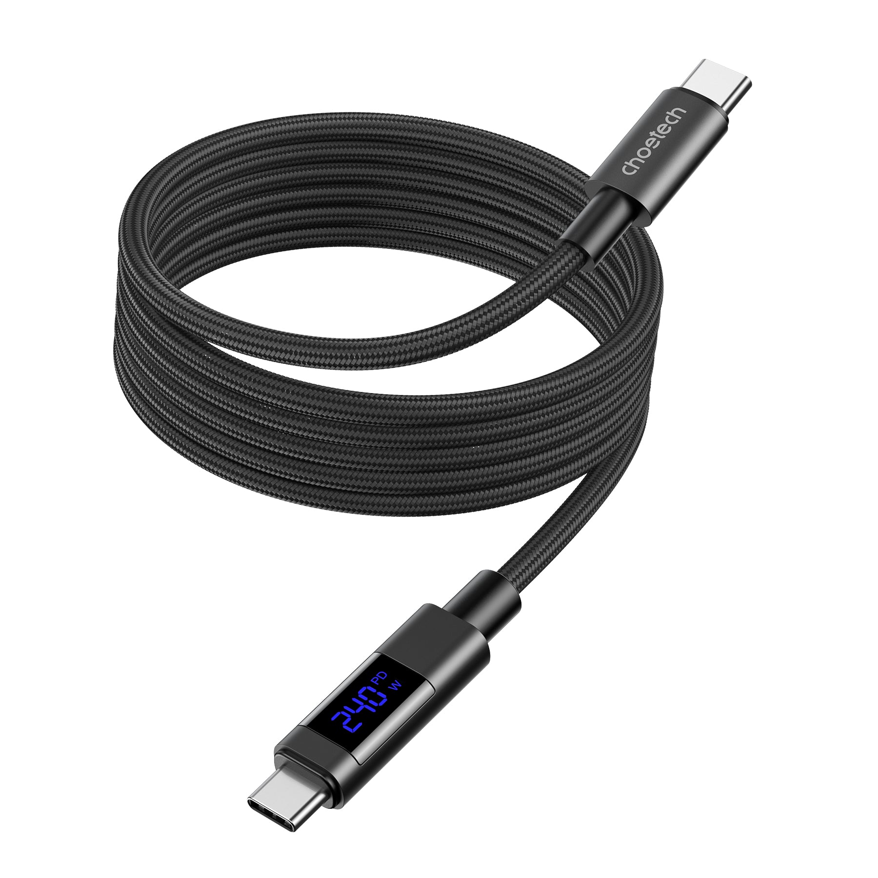 240W USB C Magnetic Fast Charging Cable with Display - High Speed PD Charger for iPhone 15/14/13, MacBook, iPad, Samsung Galaxy - Perfect for Home, Office & Travel