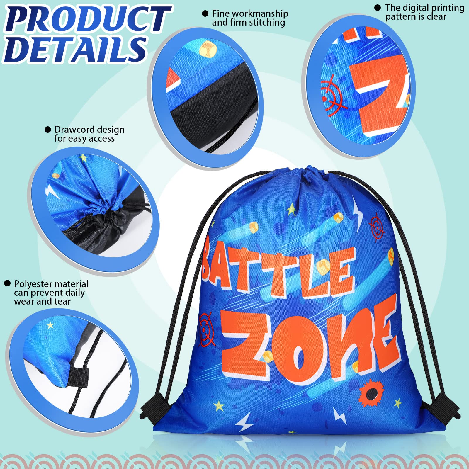 Shappy Dart Party Supplies - 15-Piece Set with Toy Dart Guns, Goody Bags & Backpacks for Gun-Themed Birthday Decorations | Perfect for Kids' Birthday Parties, Nerf Gun Battles & Outdoor Games