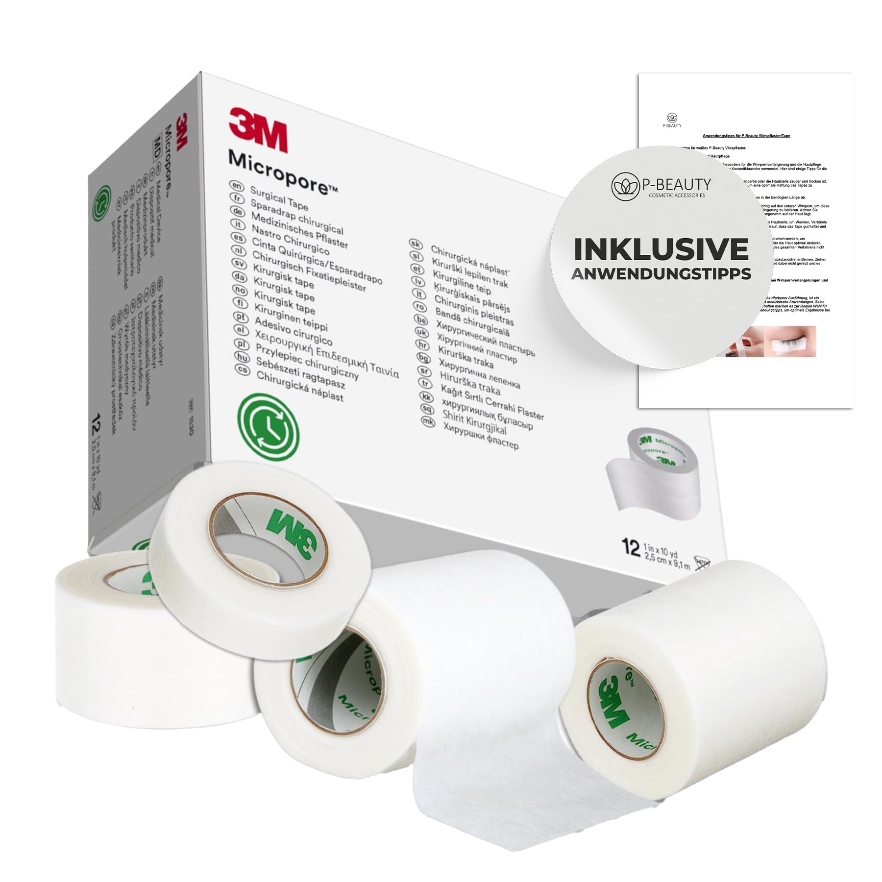 3M Microporous Tape for Eyelash Extensions - Gentle Adhesive Strips for Professional & DIY Lash Application - Perfect for Salon, Home Use & Beauty Enthusiasts