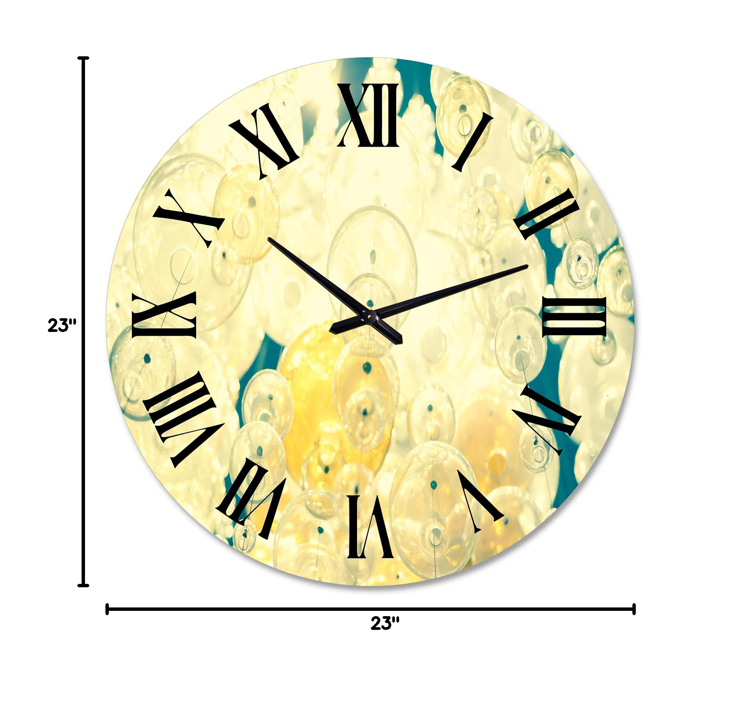 Abstract Chandelier Ball Design Modern Wall Clock - Large Fractal Art Timepiece for Kitchen, Living Room & Office Decor | Silent Non-Ticking Home Décor